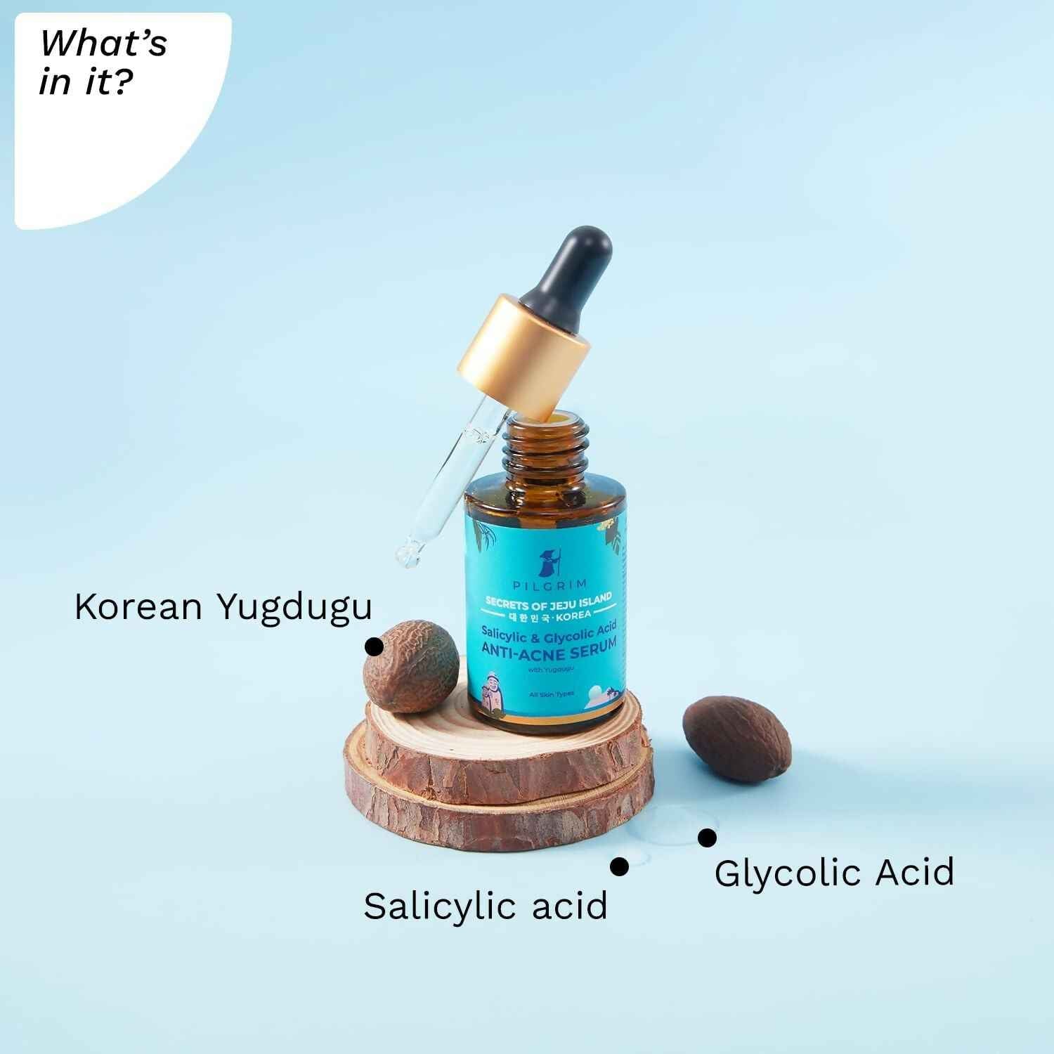 Pilgrim Korean Salicylic Acid 1% + Glycolic Acid 3% Anti Acne Serum For Oily &amp; Acne Prone Skin - Korean Skin Care