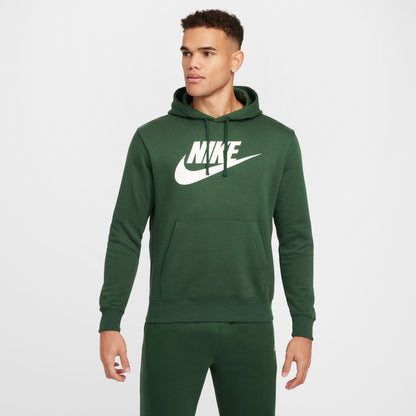 Nike Mens Sportswear Graphic Pullover Hoodie- Fir/White by Denim Exchange