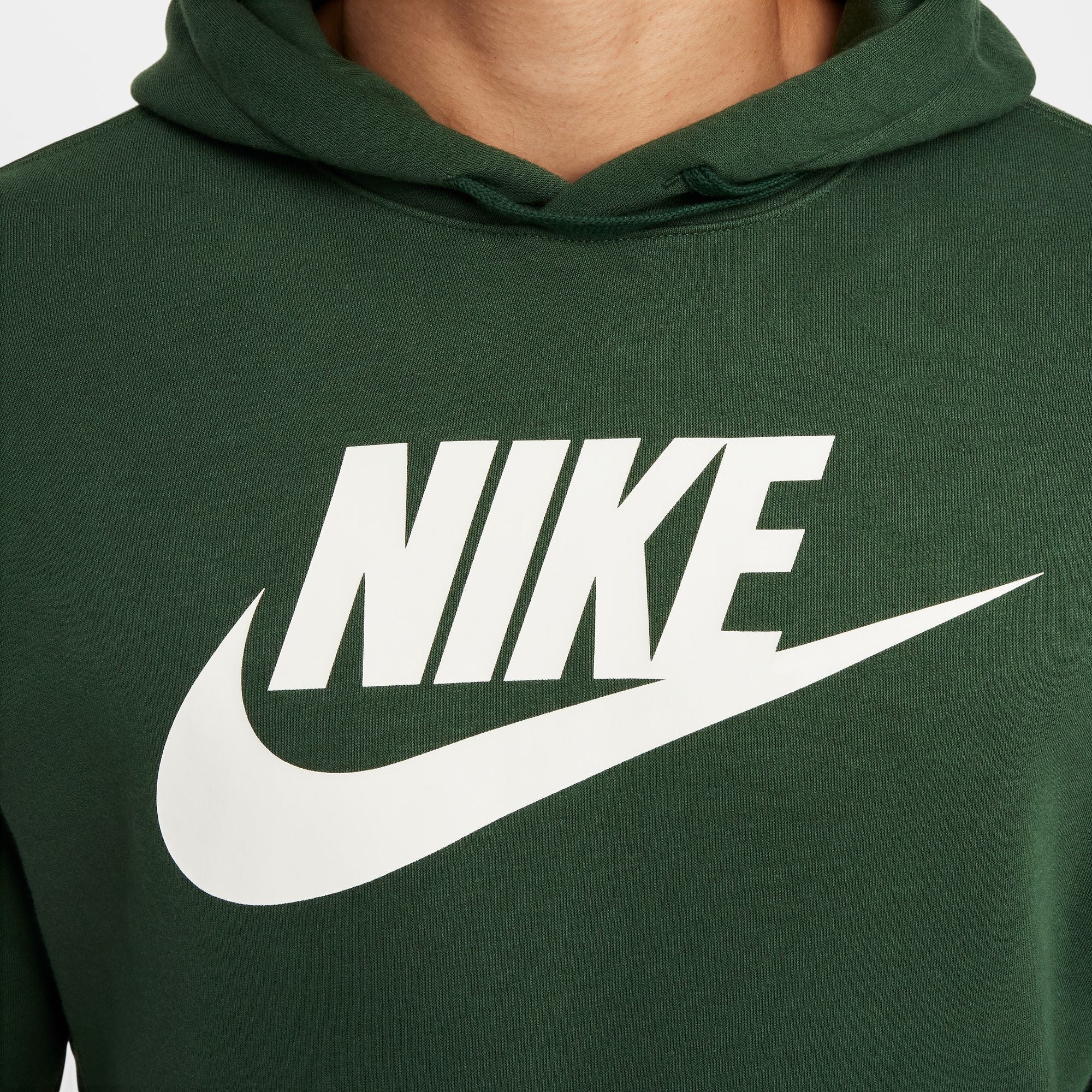 Nike Mens Sportswear Graphic Pullover Hoodie- Fir/White by Denim Exchange