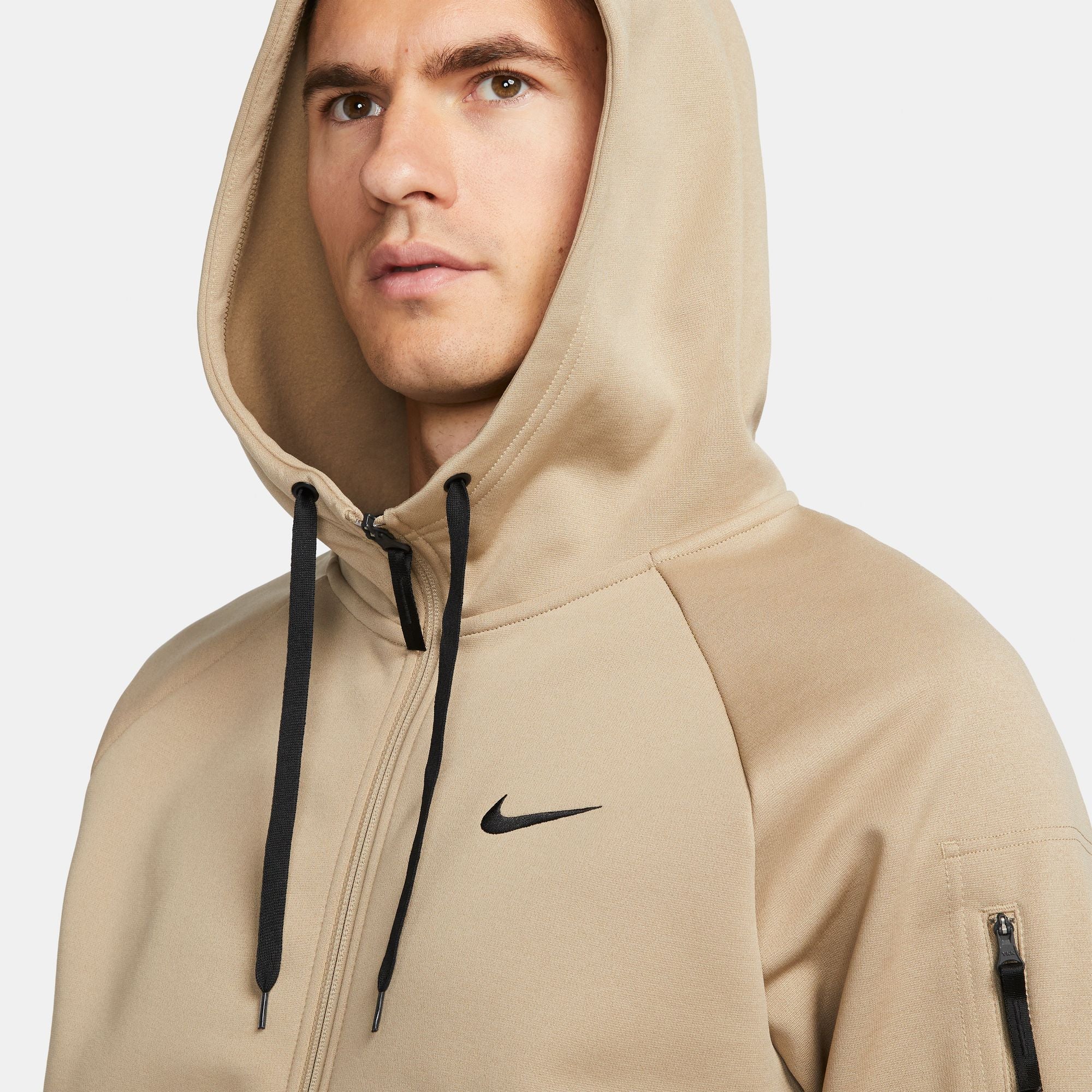 Nike Mens Therma Full Zip Fitness Top - Khaki by Denim Exchange