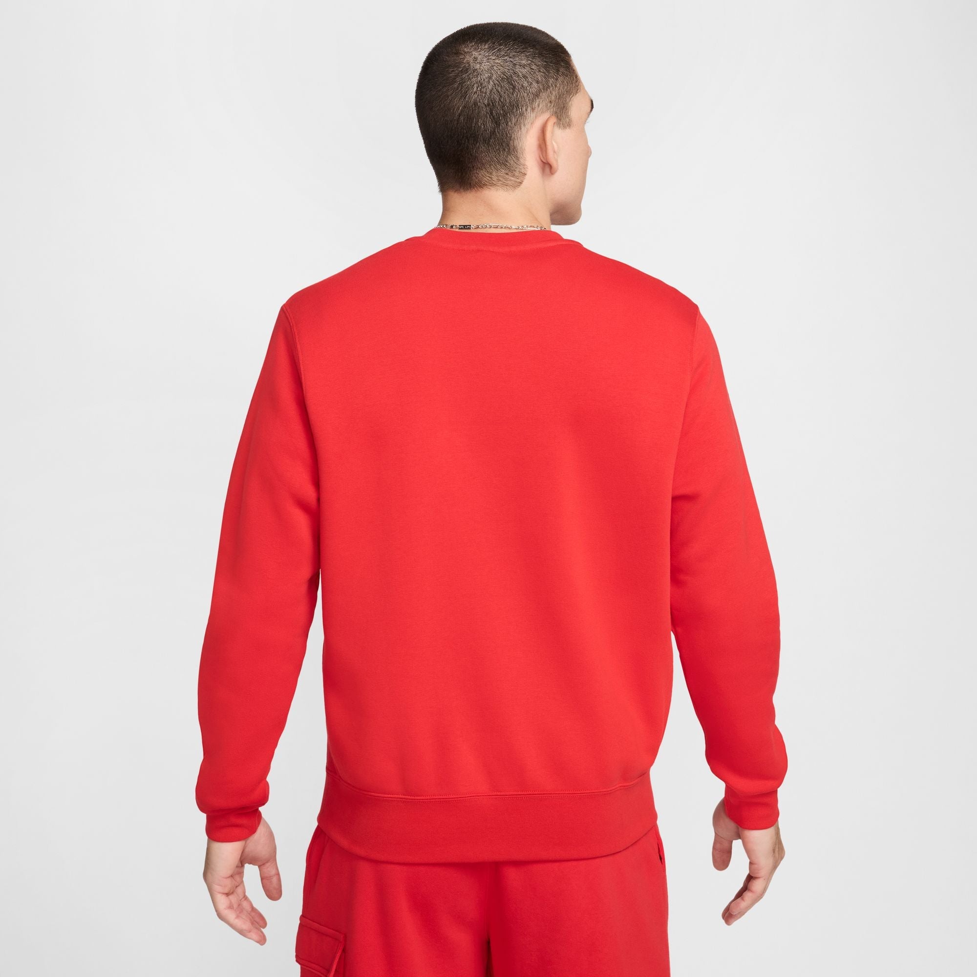 Nike Mens Sportswear Club Fleece Crewneck - University Red by Denim Exchange