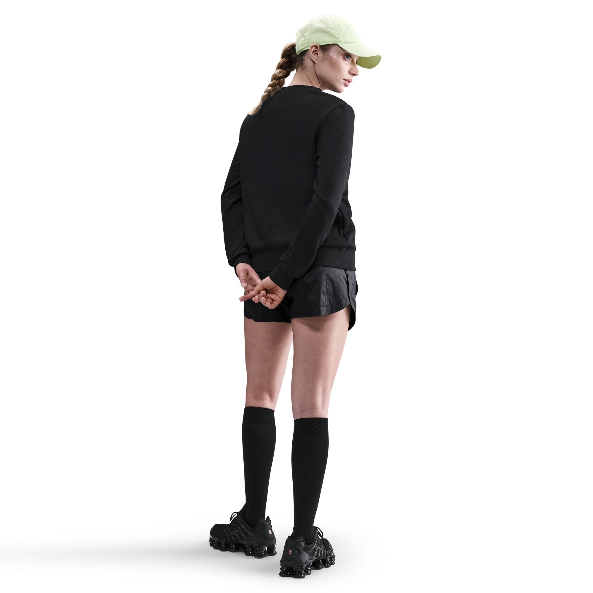 Nike Womens Club Fleece Crewneck - Black/White by Denim Exchange