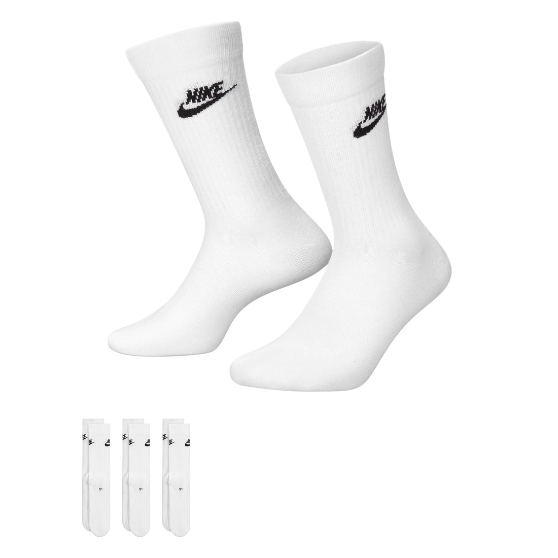 Nike 3-Pack Sportswear Everyday Essential Socks - White by Denim Exchange