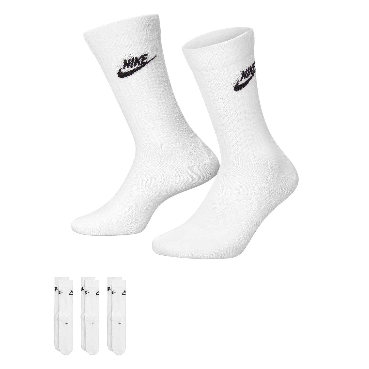 Nike 3-Pack Sportswear Everyday Essential Socks - White by Denim Exchange