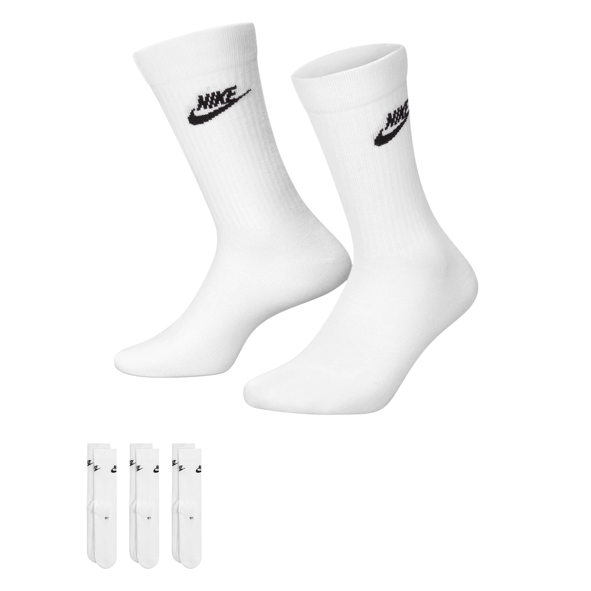 Nike 3-Pack Sportswear Everyday Essential Socks - White by Denim Exchange