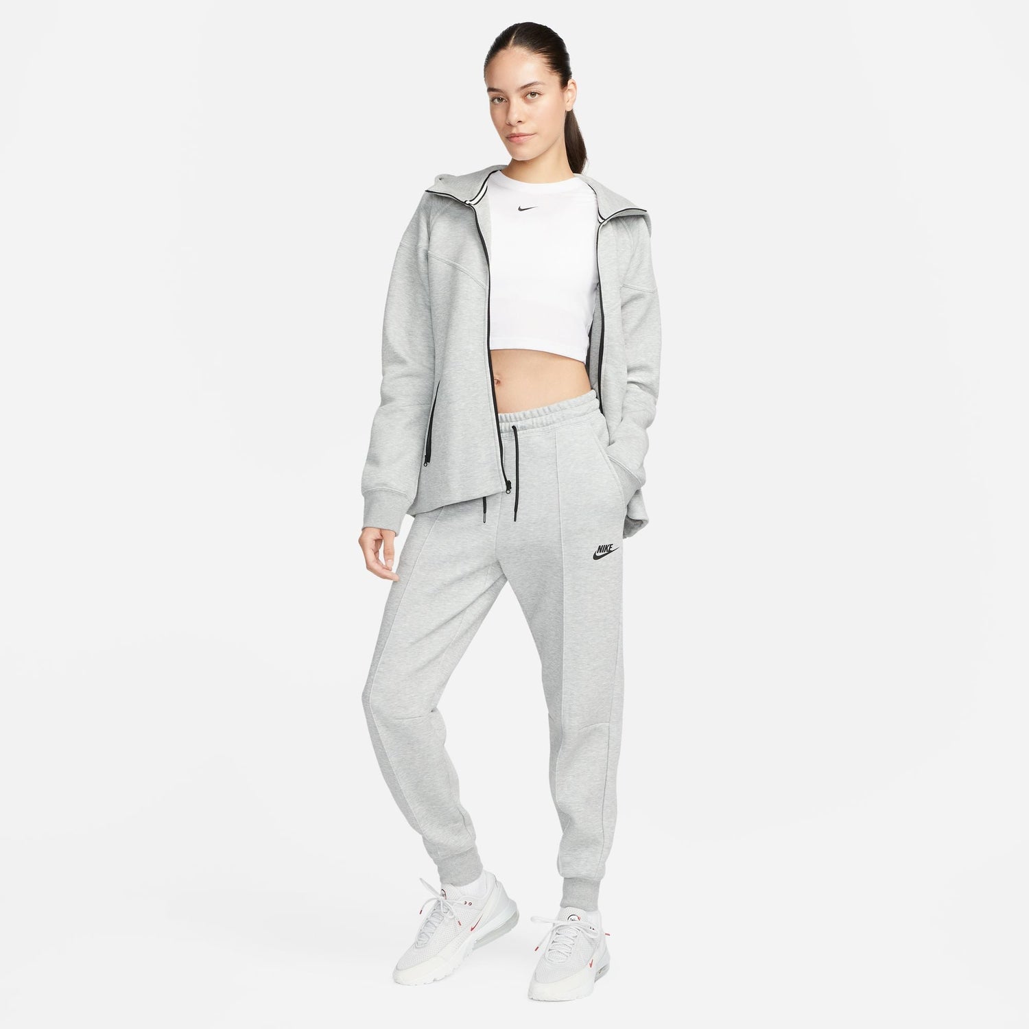 Nike Womens Sportswear Tech Fleece - Dark Grey Heather/Black by Denim Exchange