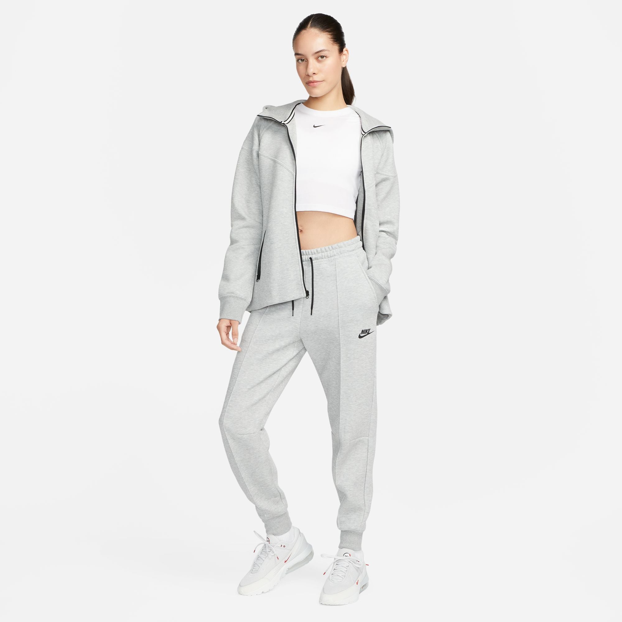 Nike Womens Sportswear Tech Fleece - Dark Grey Heather/Black by Denim Exchange