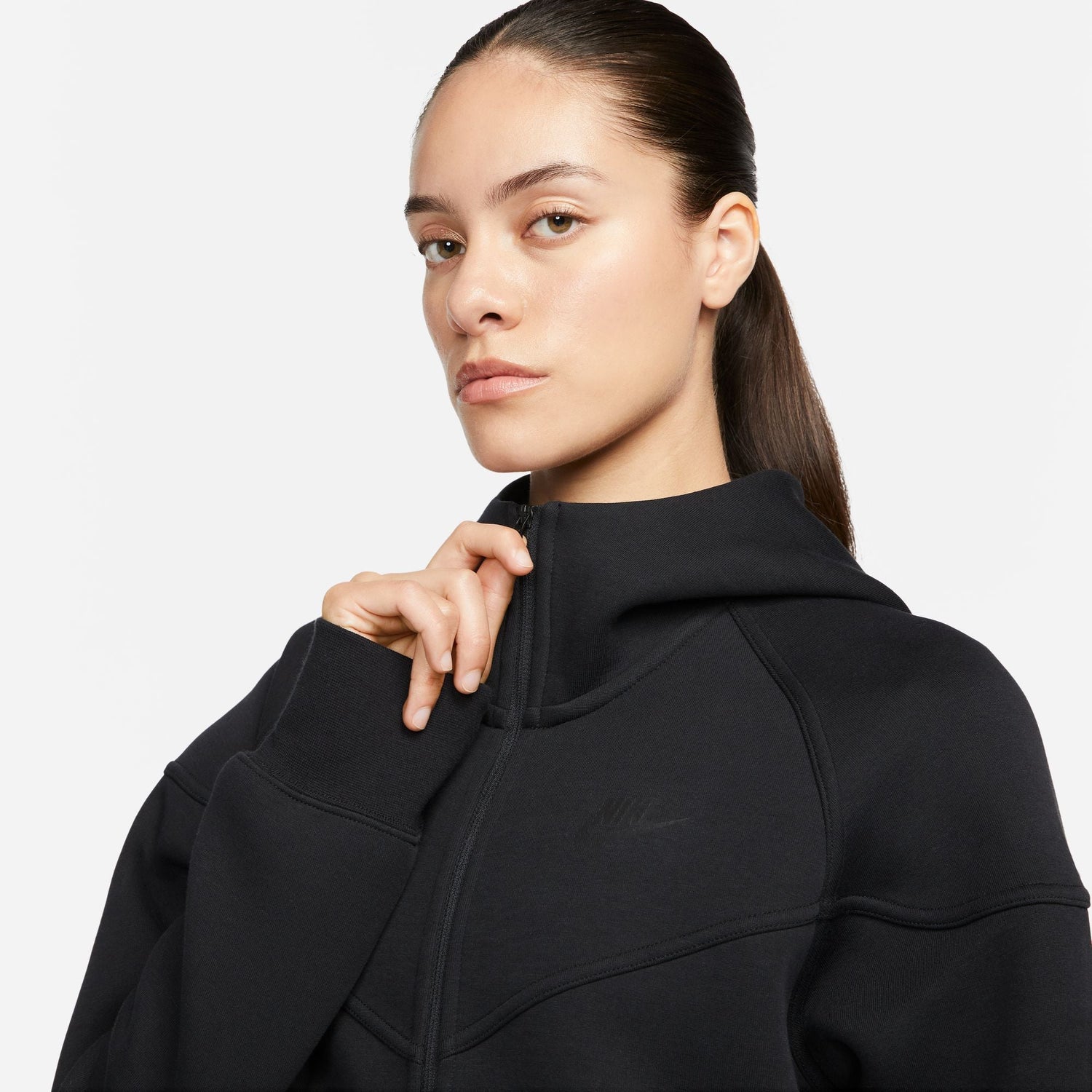 Nike Womens Sportswear Tech Fleece Hoodie - Black by Denim Exchange
