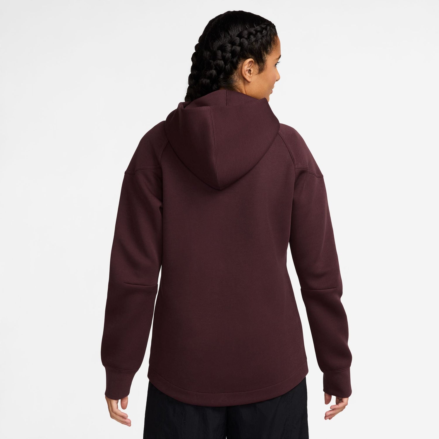 Nike Womens Sportswear Tech Fleece Windrunner Hoodie- Burgundy Crush by Denim Exchange