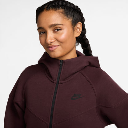 Nike Womens Sportswear Tech Fleece Windrunner Hoodie- Burgundy Crush by Denim Exchange