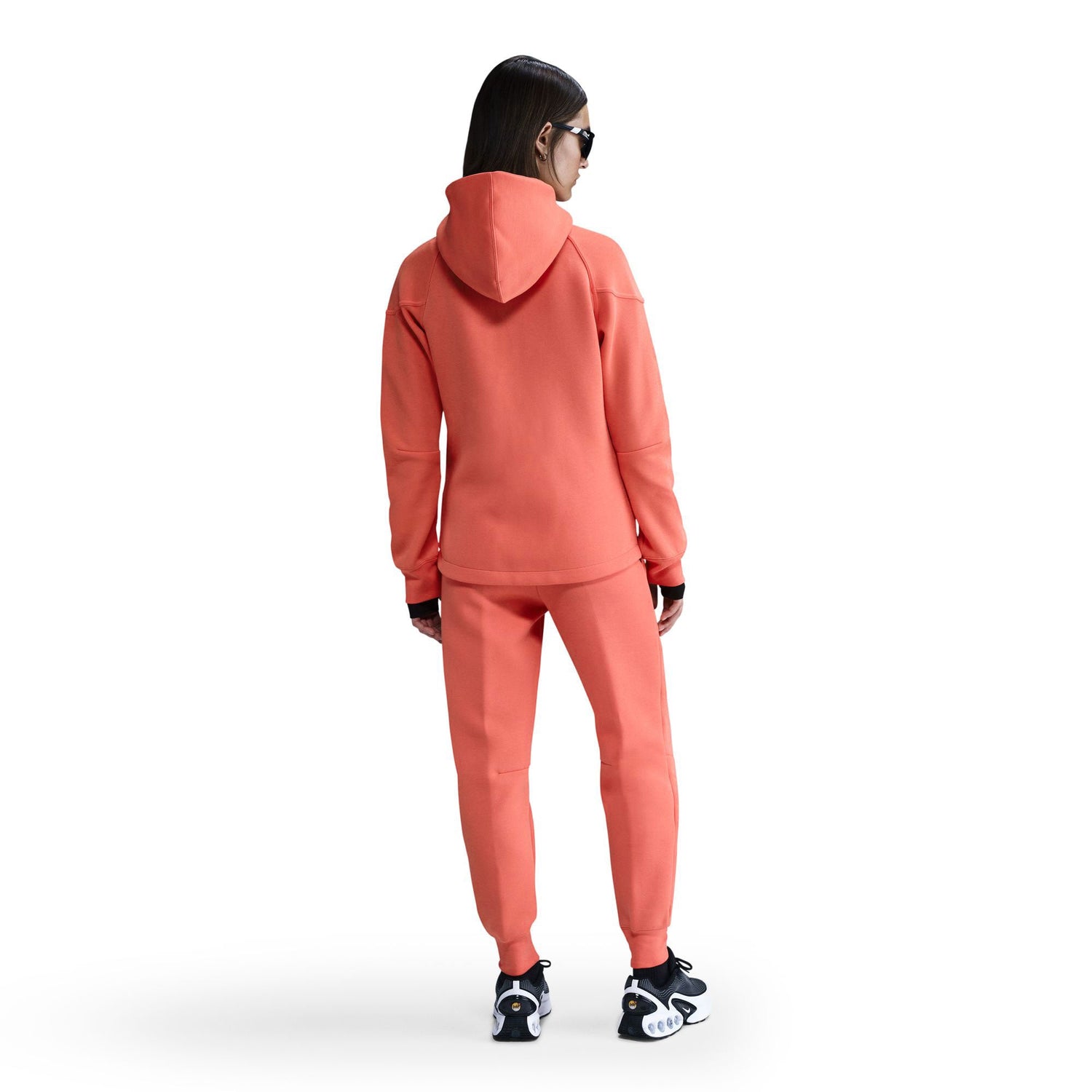 Nike Womens Sportswear Tech Fleece Windrunner Hoodie - Magic Ember/Black by Denim Exchange