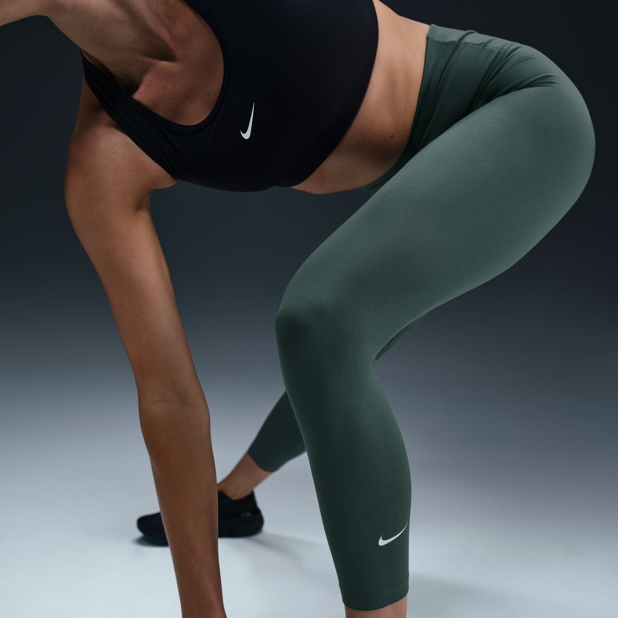 Nike Womens Therma-Fit One Leggings - Vintage Green/White by Denim Exchange