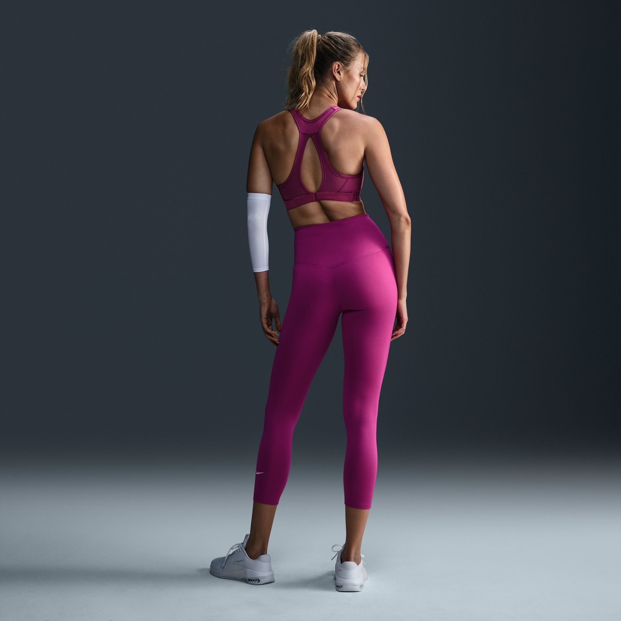 Nike Womens Therma-Fit One Hot Leggings - Fuchsia/White by Denim Exchange