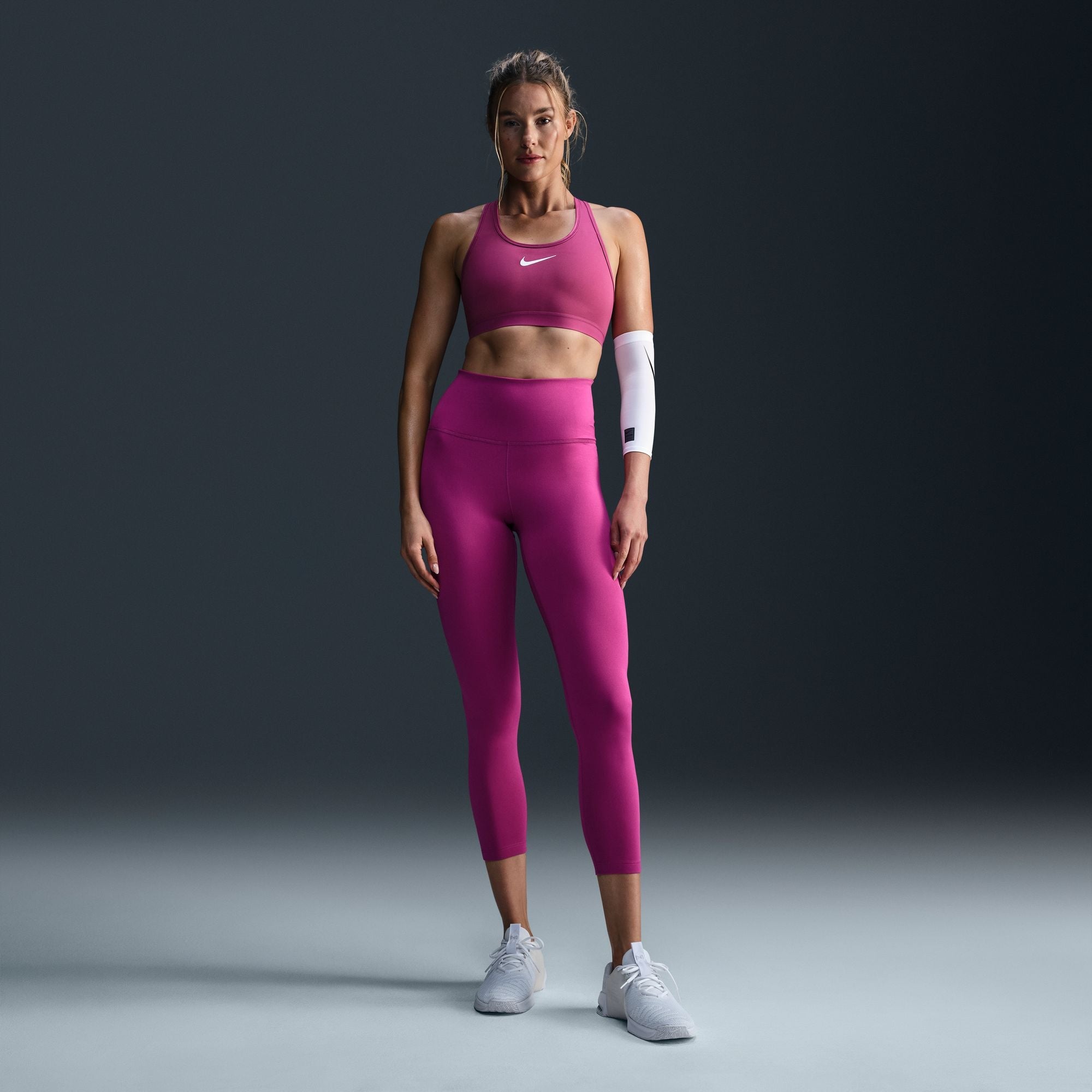 Nike Womens Therma-Fit One Hot Leggings - Fuchsia/White by Denim Exchange