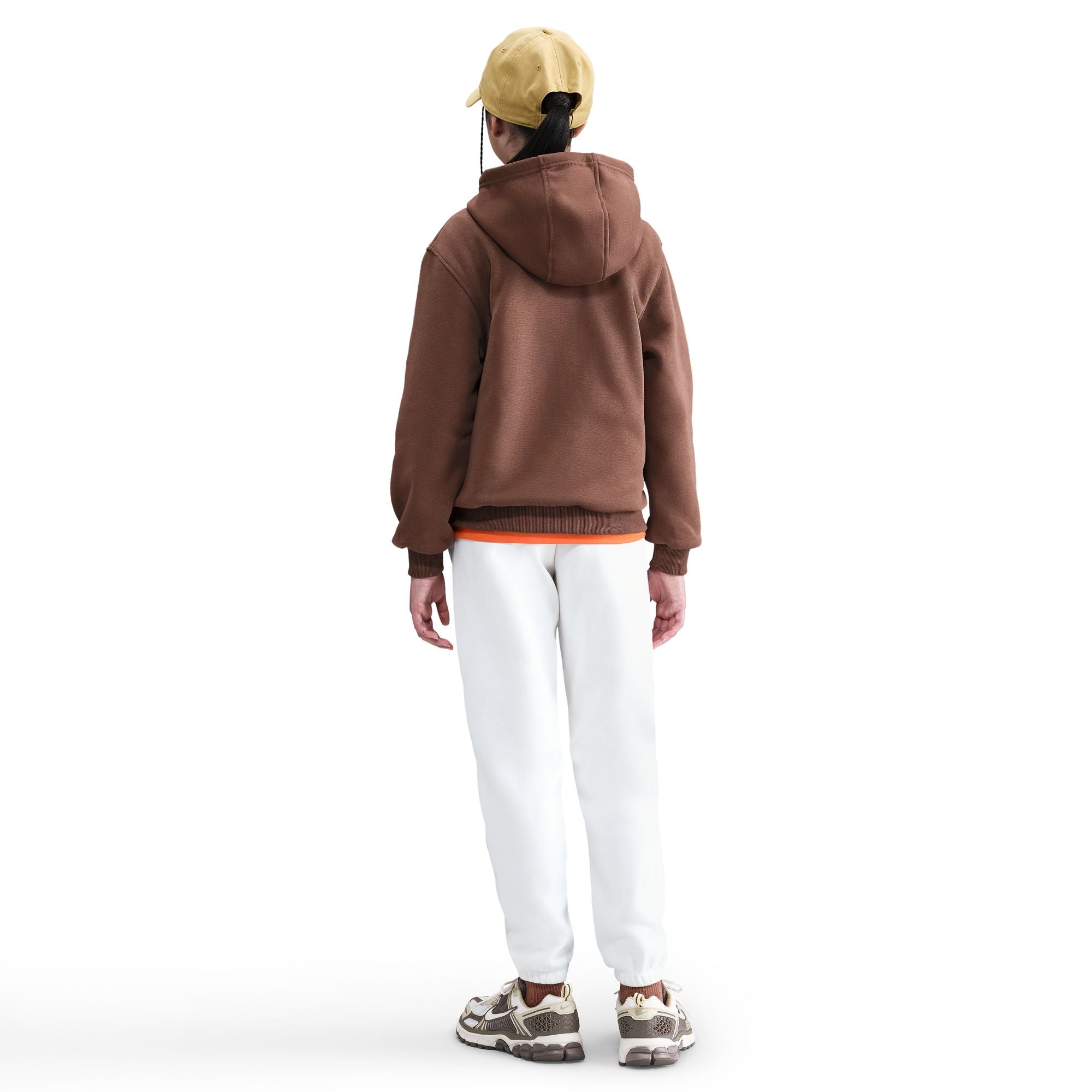Nike Big Kids Fleece Pullover Hoodie - Fauna Brown/White by Denim Exchange