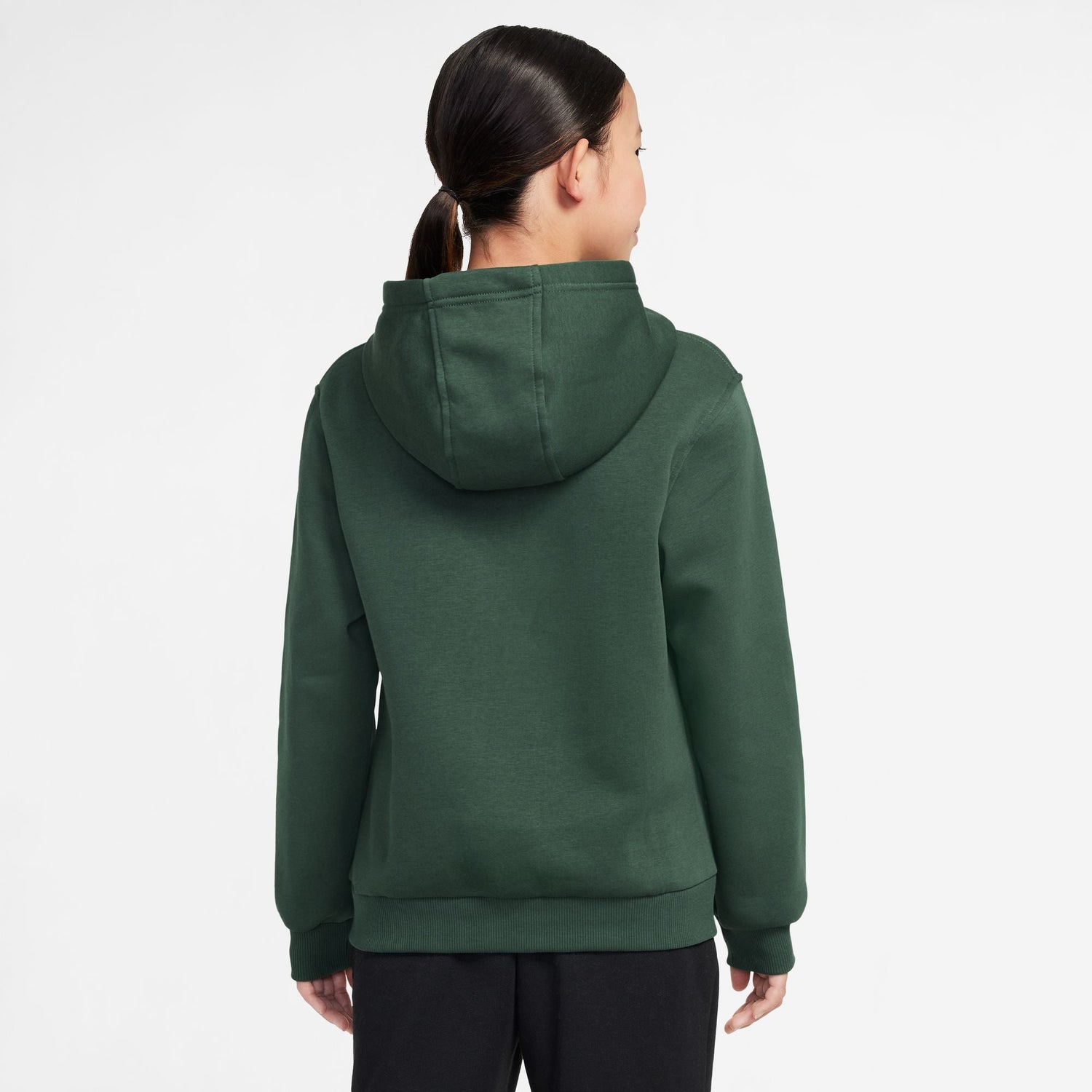 Nike Big Kids Fleece Pullover Hoodie - Fir/White by Denim Exchange