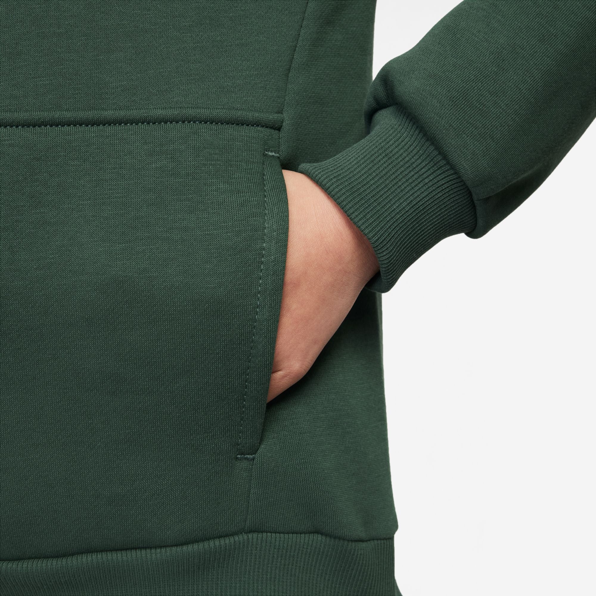 Nike Big Kids Fleece Pullover Hoodie - Fir/White by Denim Exchange