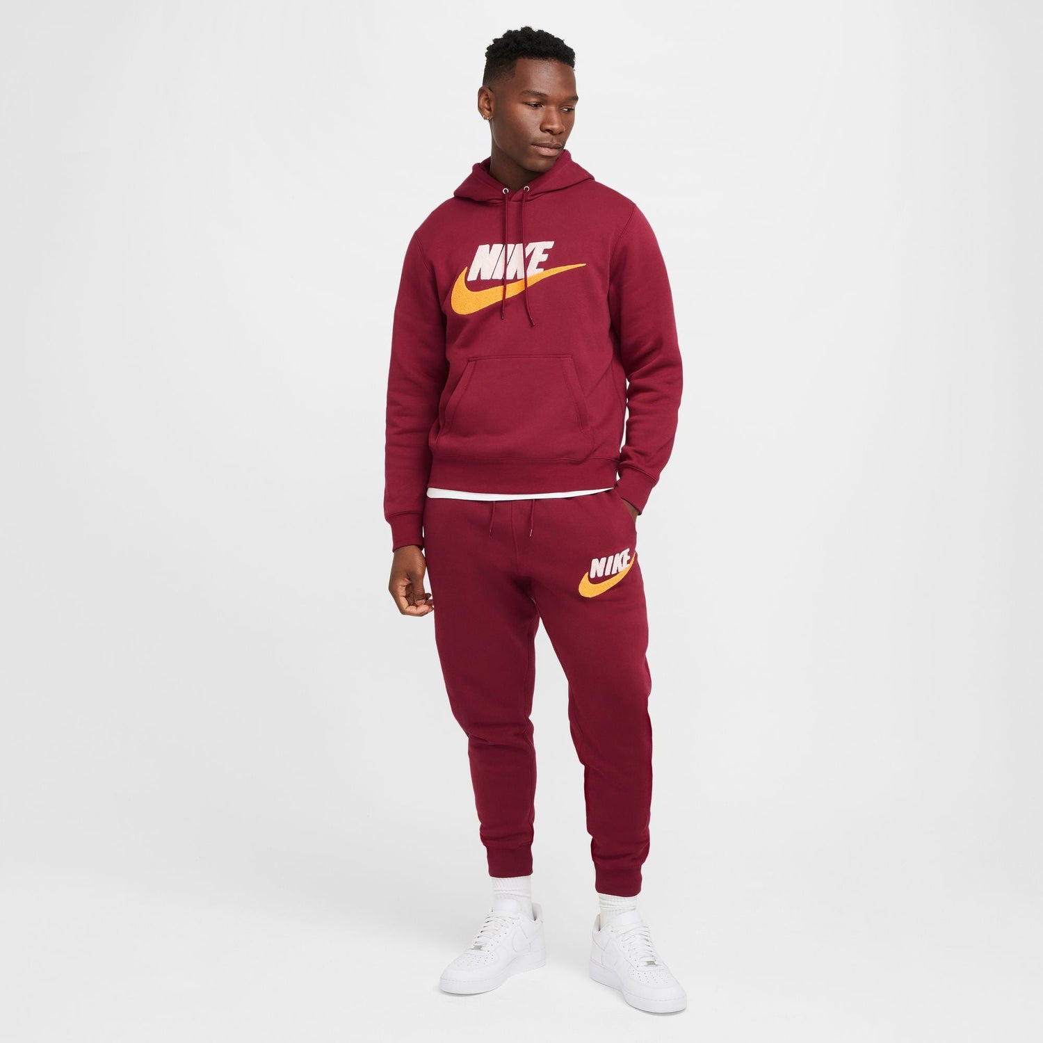 Nike Mens Club Fleece Hoodie - Team Red by Denim Exchange