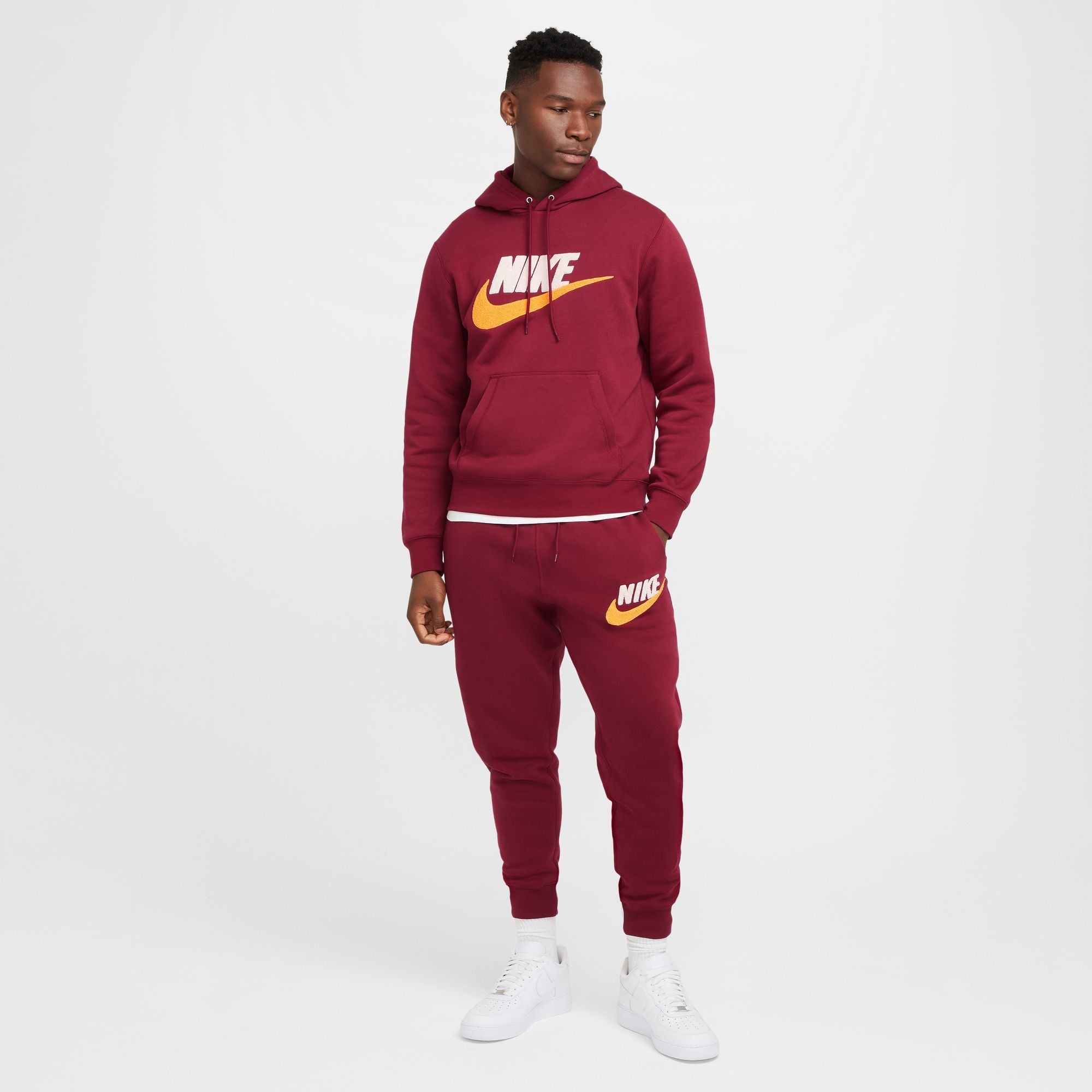 Nike Mens Club Fleece Hoodie - Team Red by Denim Exchange