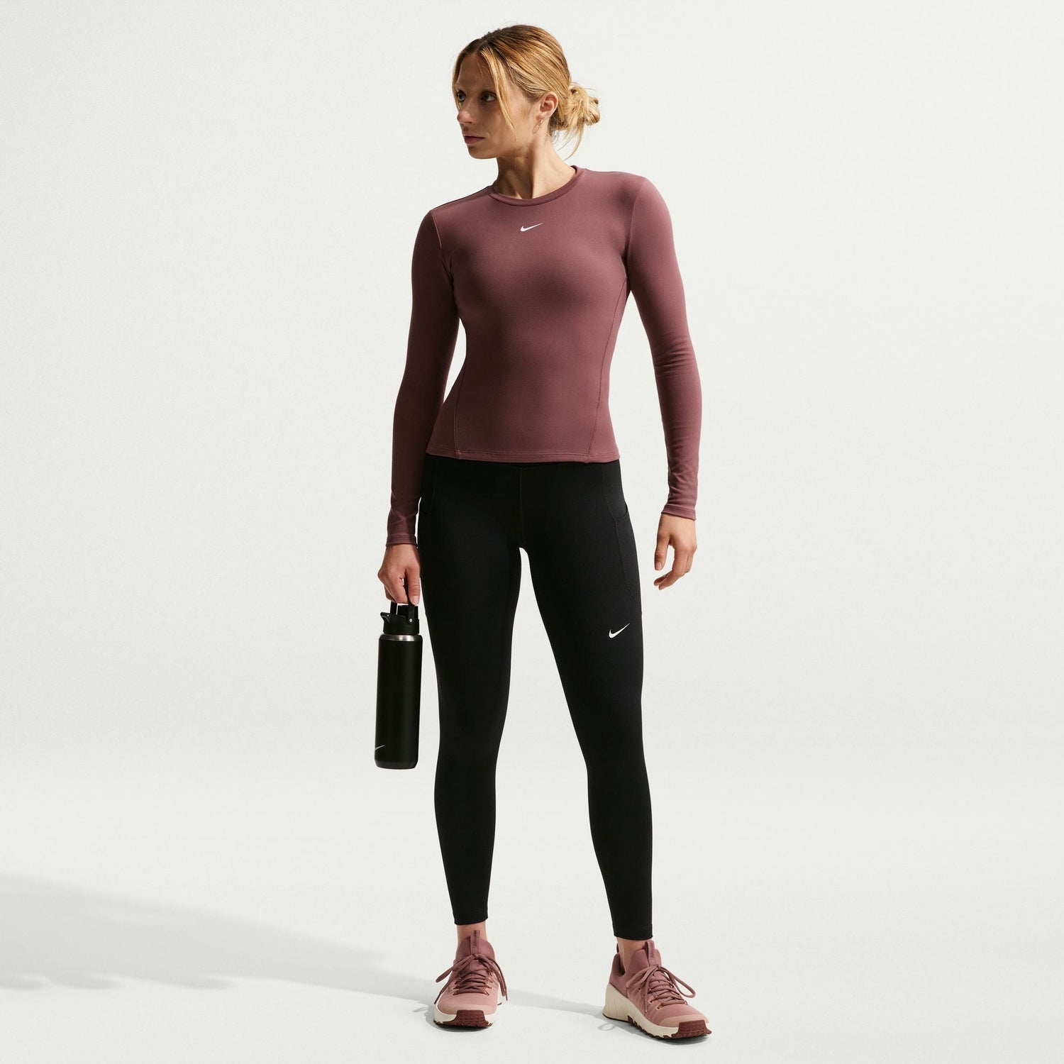Nike Womens One High-Waisted 7/8 Leggings - Black/White by Denim Exchange