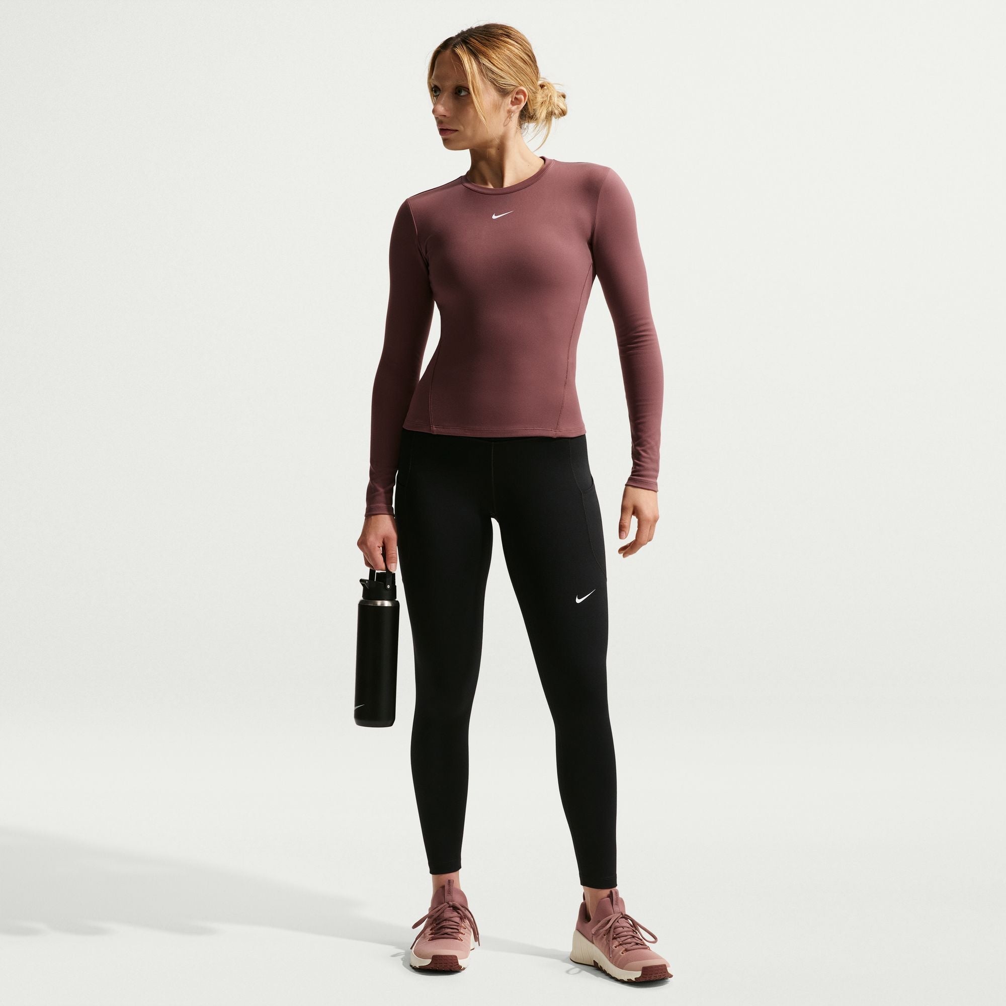 Nike Womens One High-Waisted 7/8 Leggings - Black/White by Denim Exchange