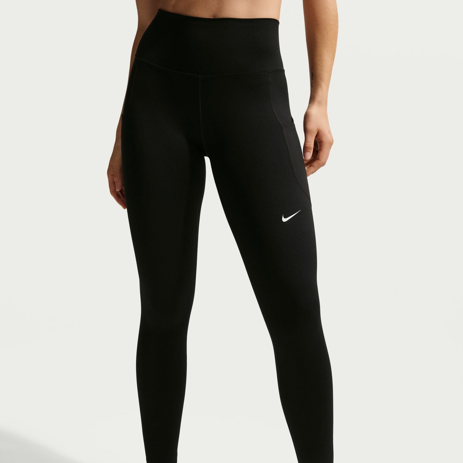 Nike Womens One High-Waisted 7/8 Leggings - Black/White by Denim Exchange