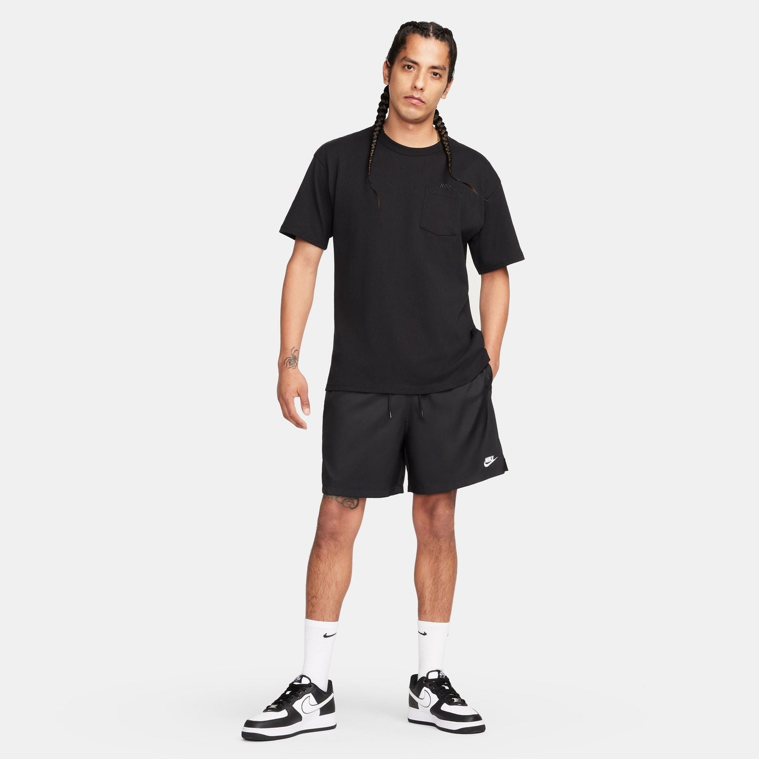 Nike Mens Club Woven Shorts - Black/White by Denim Exchange