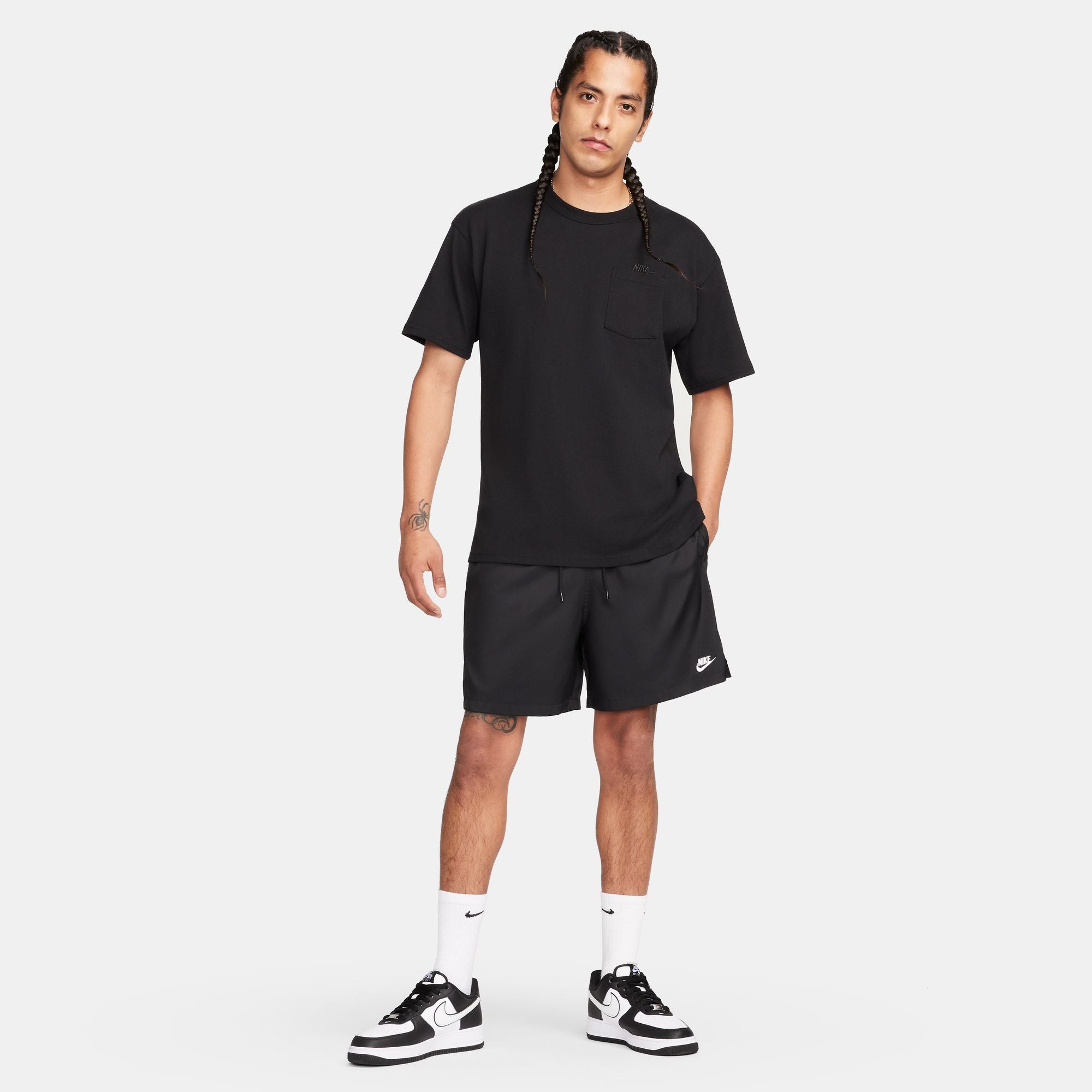 Nike Mens Club Woven Shorts - Black/White by Denim Exchange