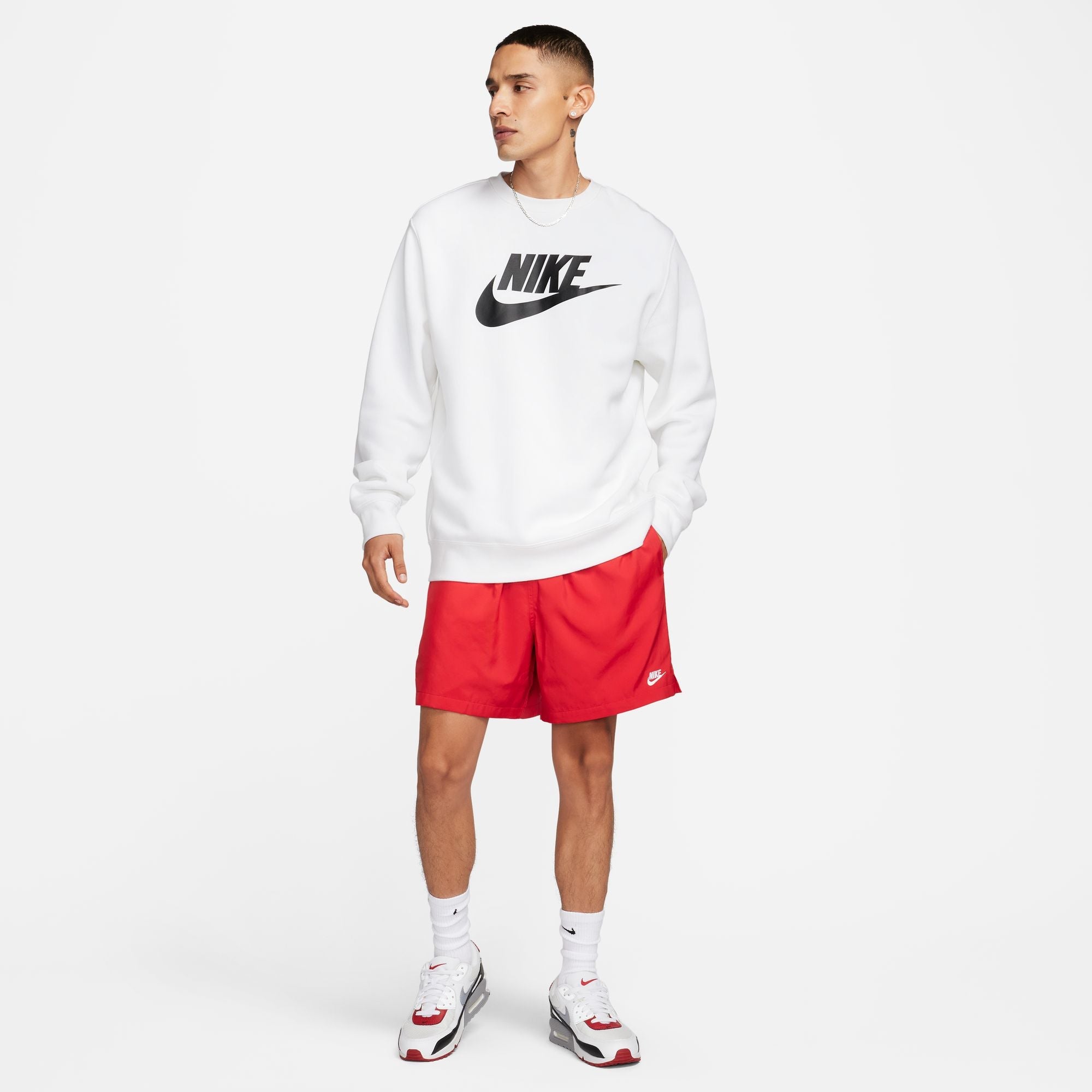 Nike Mens Club Woven Flow Shorts - University Red by Denim Exchange