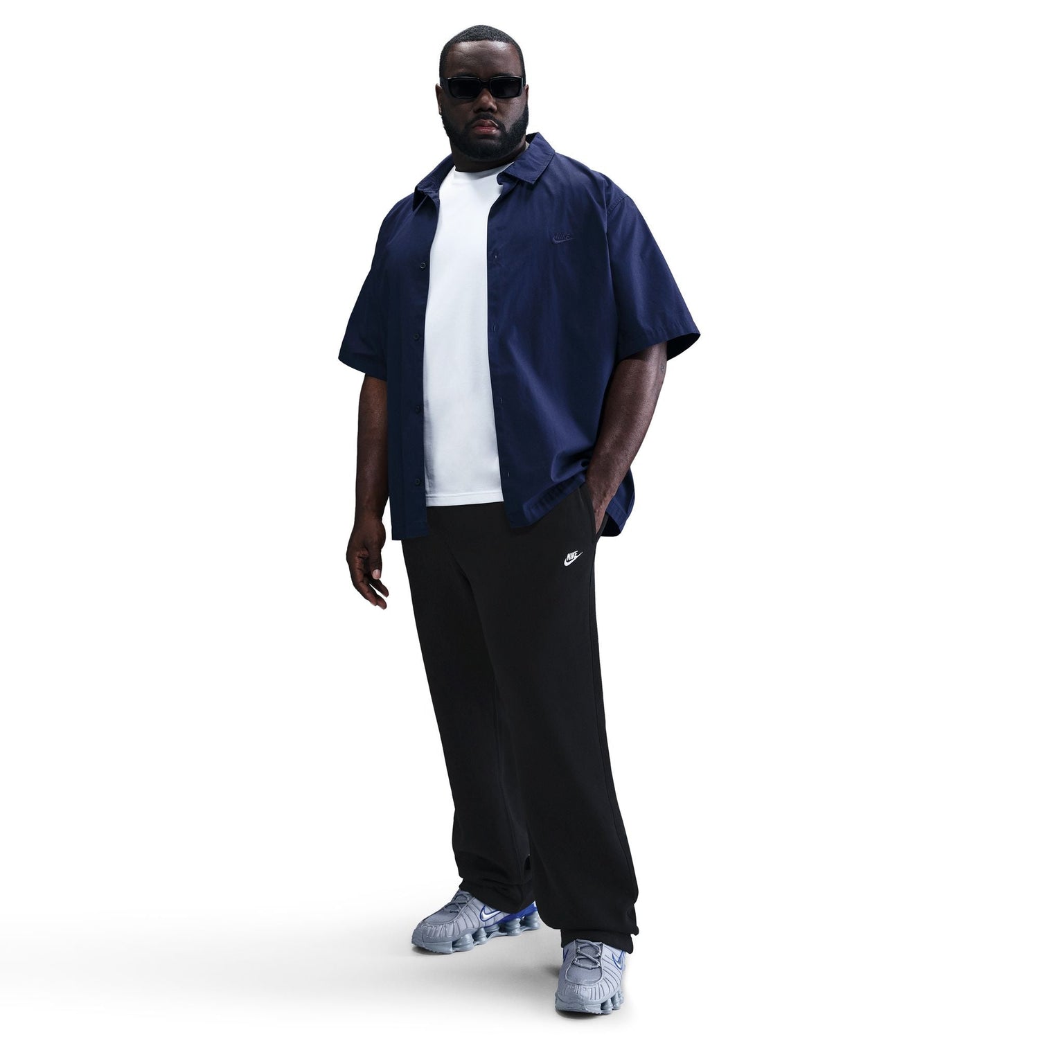 Nike Mens Club Open-Hem Sweatpants - Black by Denim Exchange