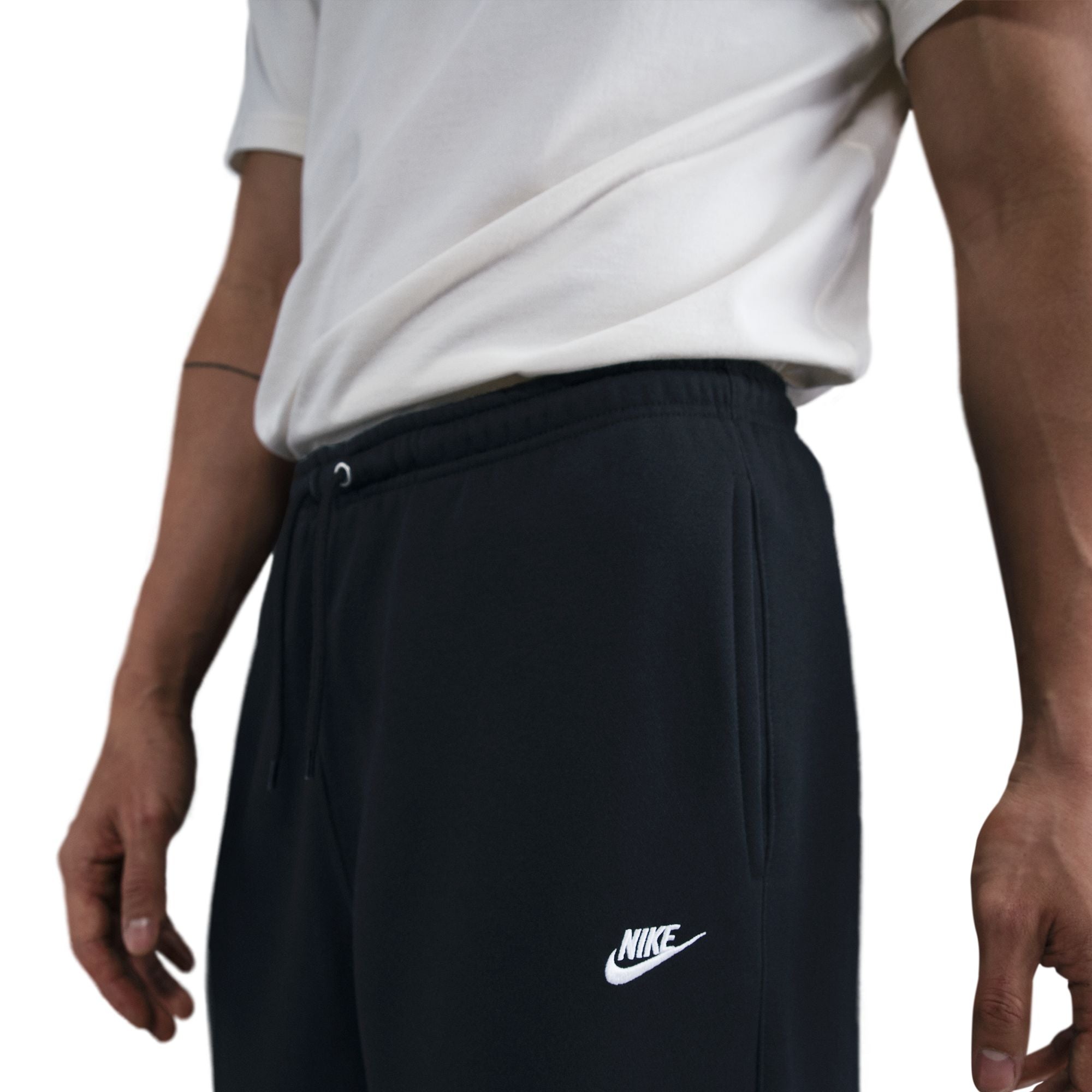 Nike Mens Club Open-Hem Sweatpants - Black by Denim Exchange
