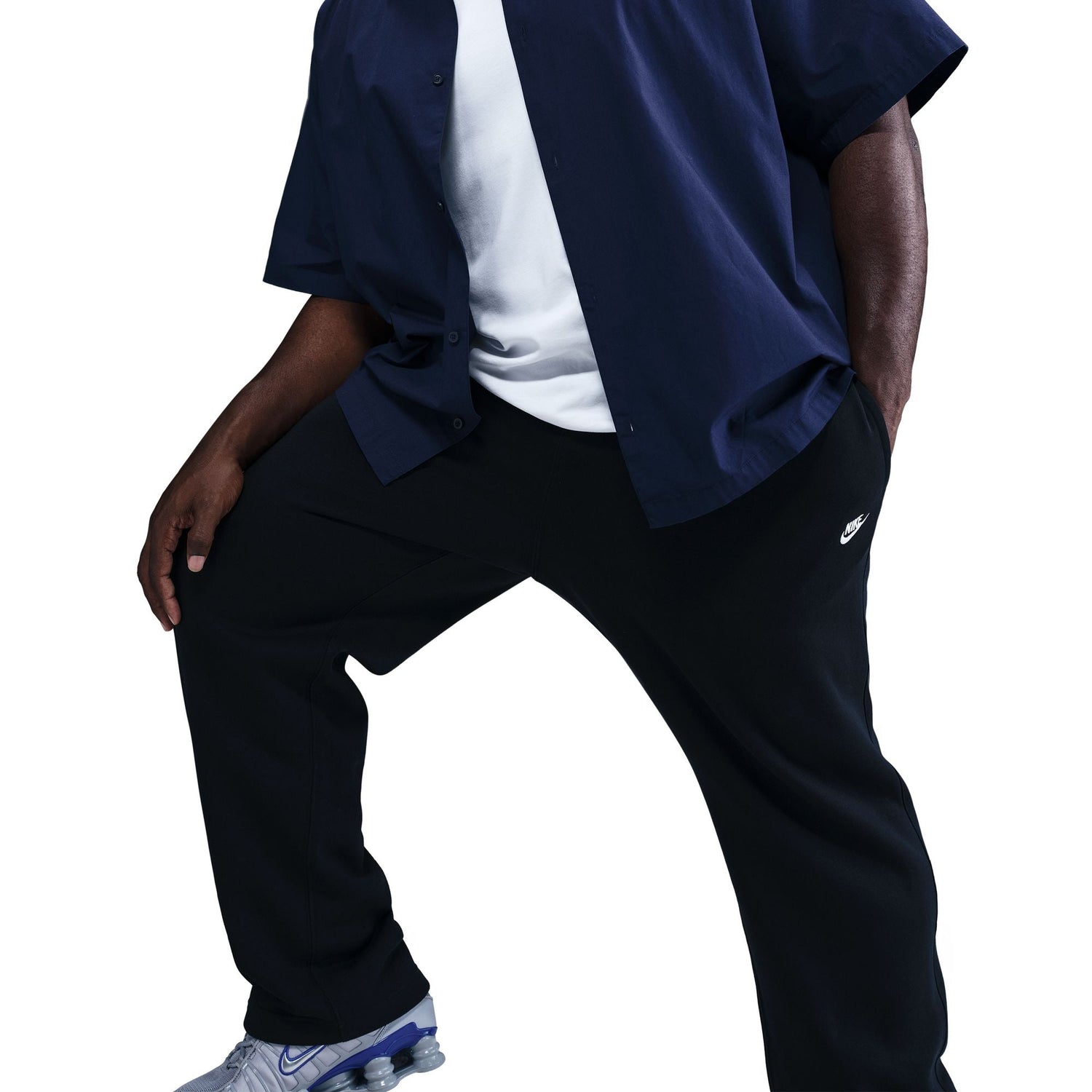 Nike Mens Club Open-Hem Sweatpants - Black by Denim Exchange