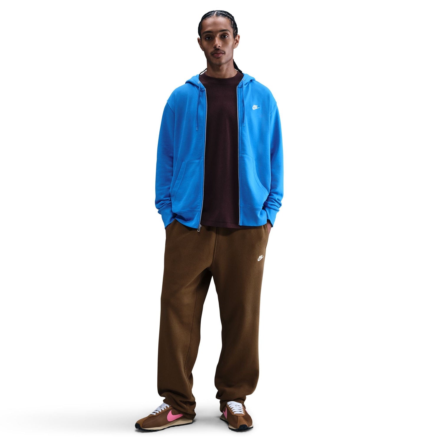 Nike Mens Club Open Hem Sweatpants - Brown by Denim Exchange