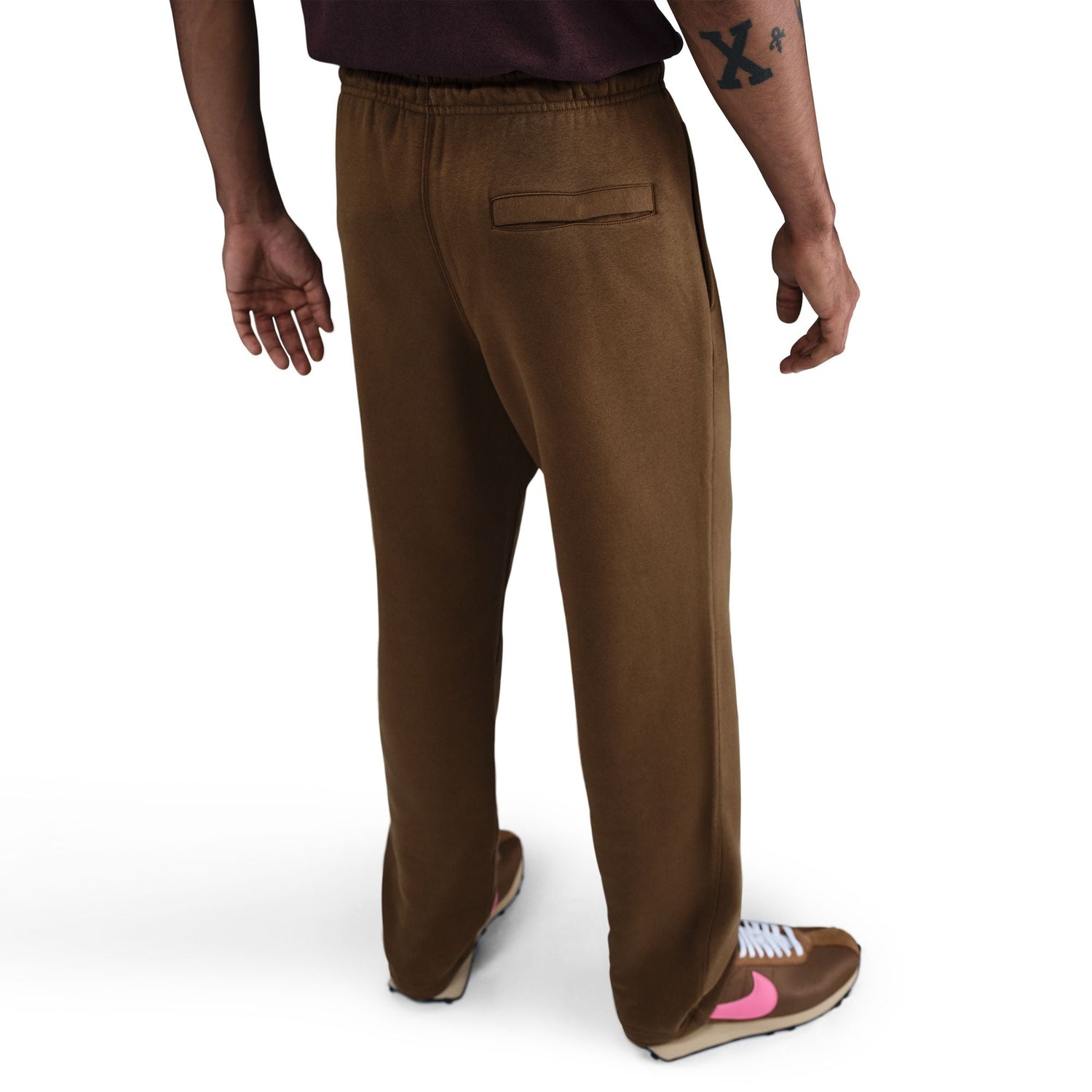 Nike Mens Club Open Hem Sweatpants - Brown by Denim Exchange