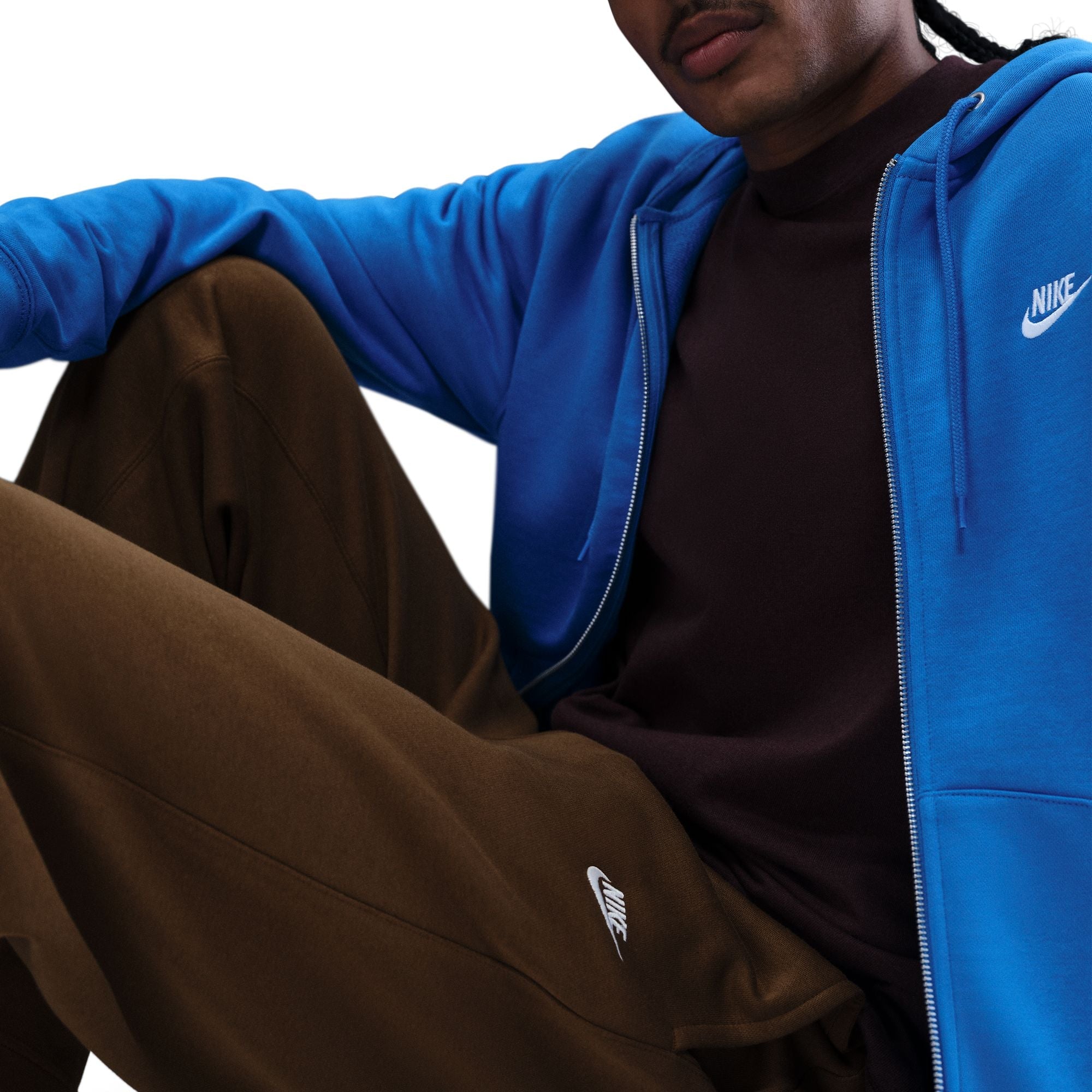 Nike Mens Club Open Hem Sweatpants - Brown by Denim Exchange