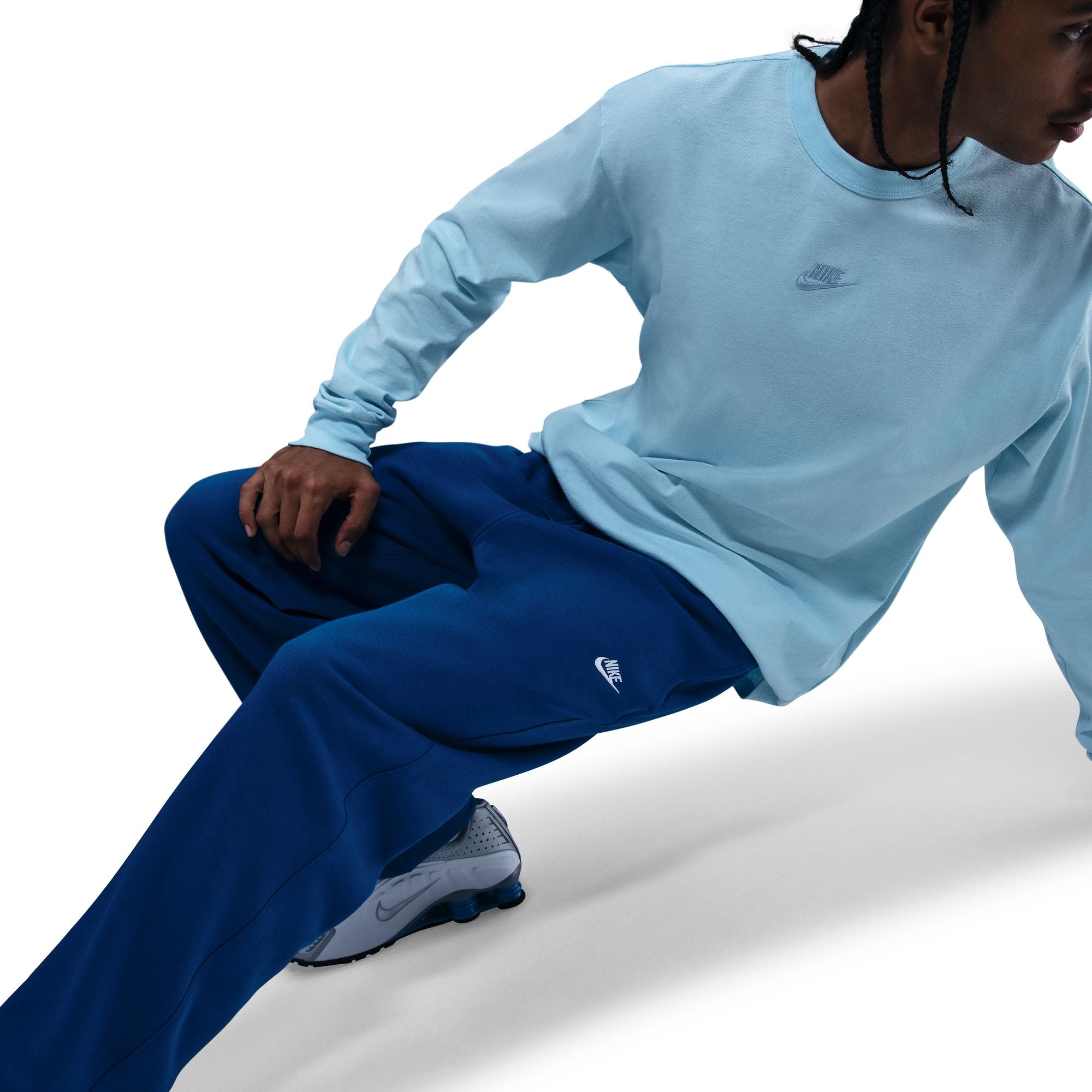 Nike Mens Open Hem Fleece Sweatpants - Green Abyss by Denim Exchange