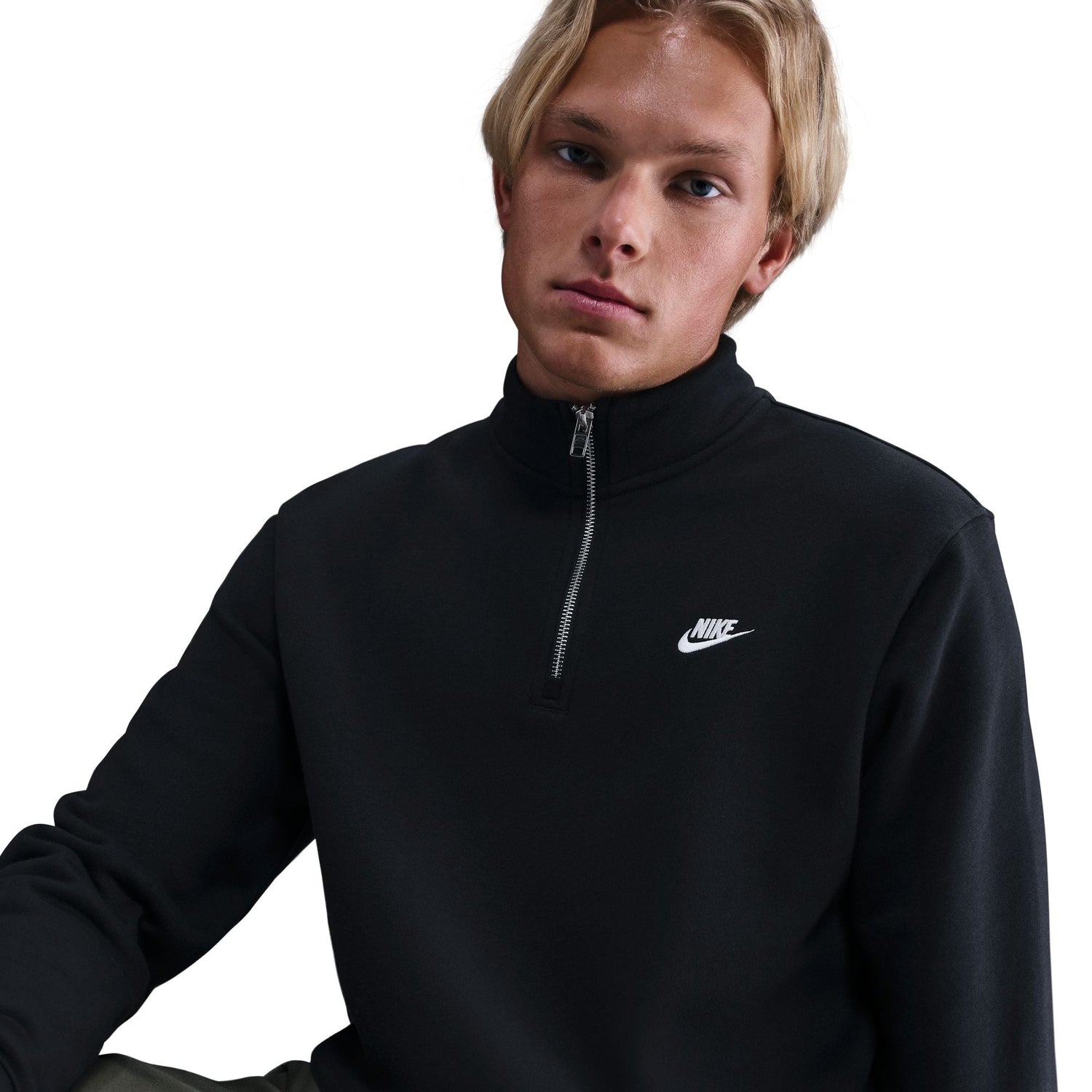 Nike Mens 1/2-Zip Fleece Top - Black by Denim Exchange