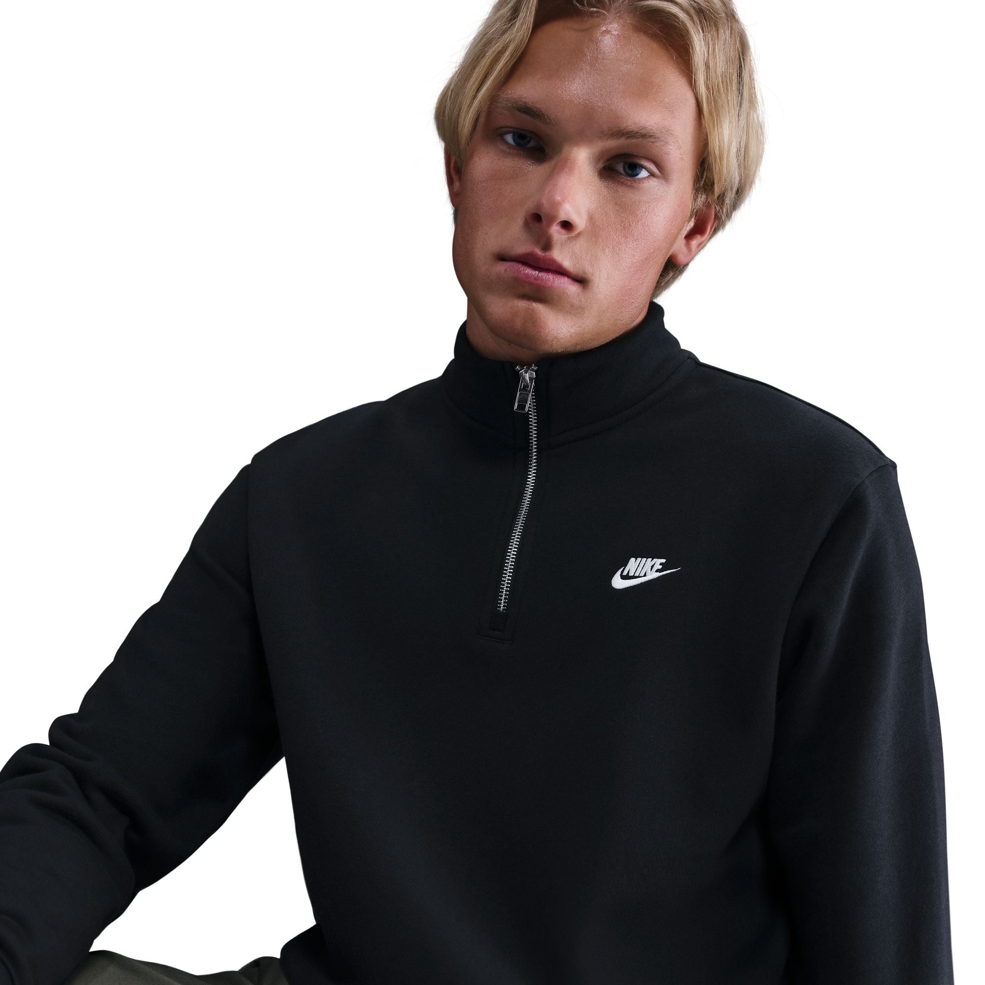 Nike Mens 1/2-Zip Fleece Top - Black by Denim Exchange