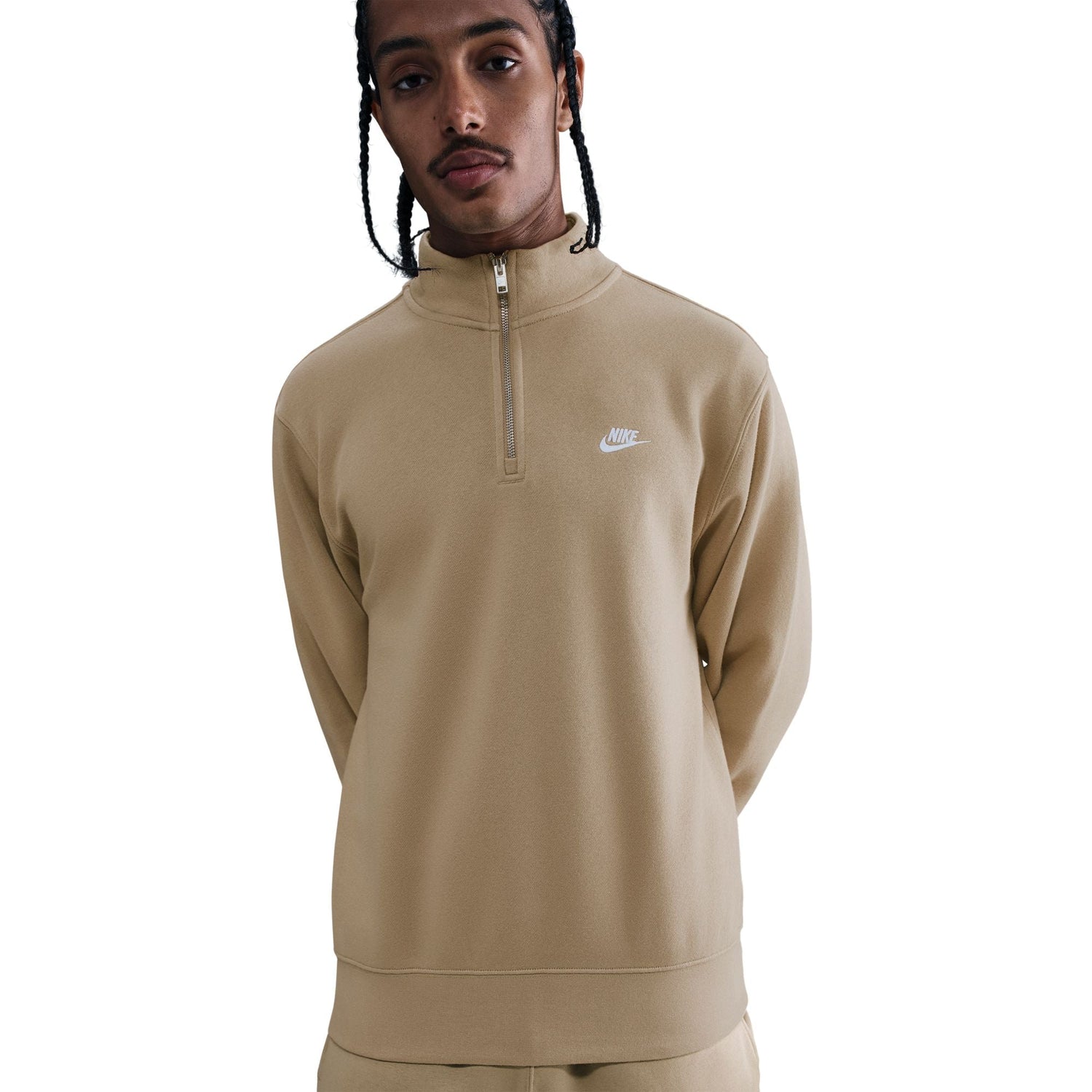 Nike Mens 1/2-Zip Fleece Top - Parachute Beige by Denim Exchange