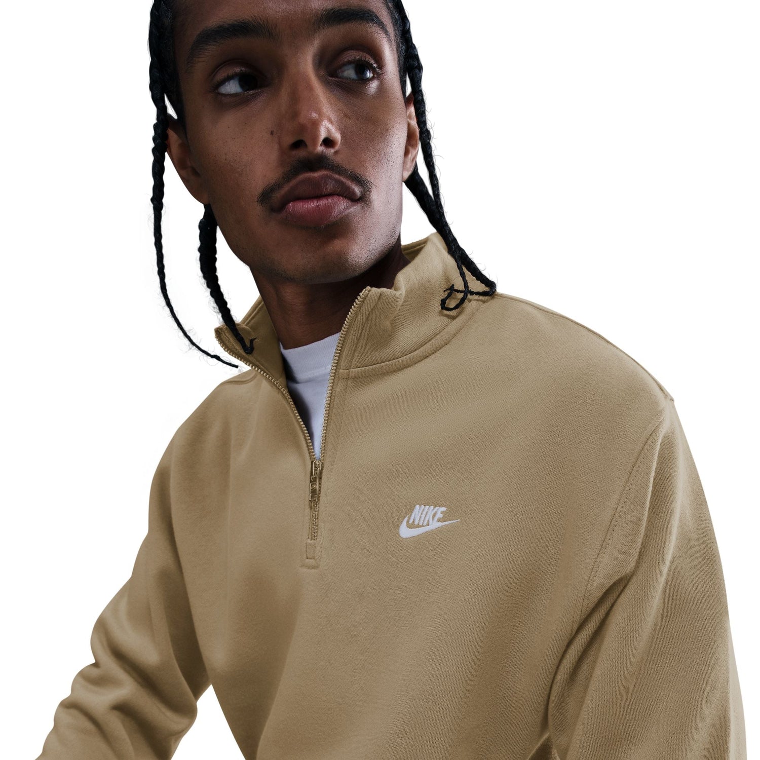 Nike Mens 1/2-Zip Fleece Top - Parachute Beige by Denim Exchange