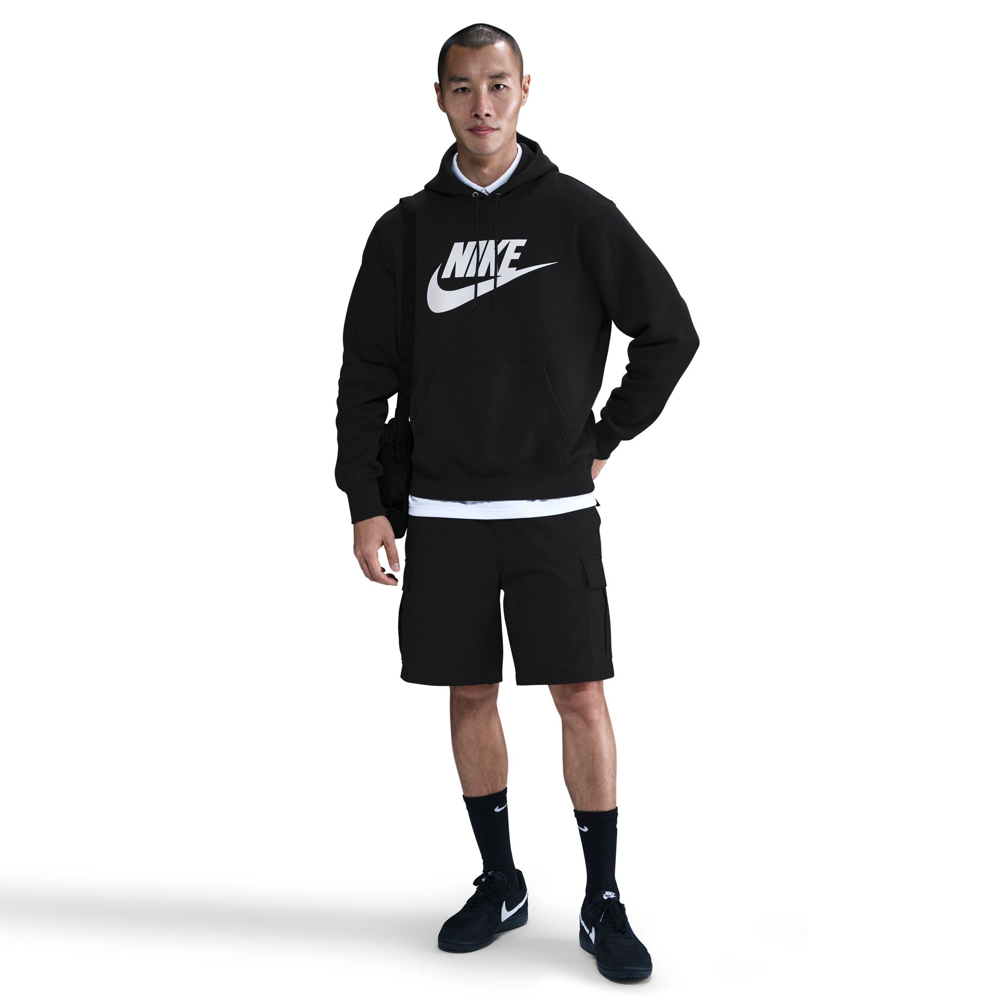 Nike Mens Fleece Pullover Hoodie - Black by Denim Exchange