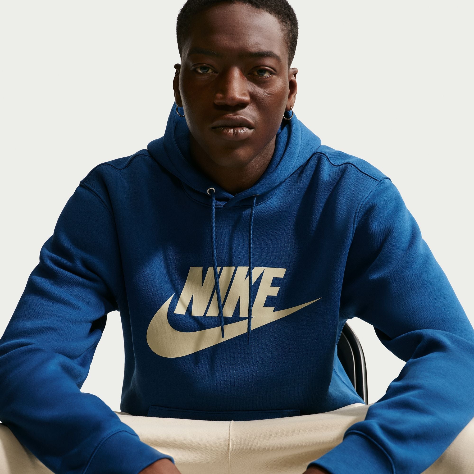 Nike Mens Fleece Pullover Hoodie - Court Blue by Denim Exchange