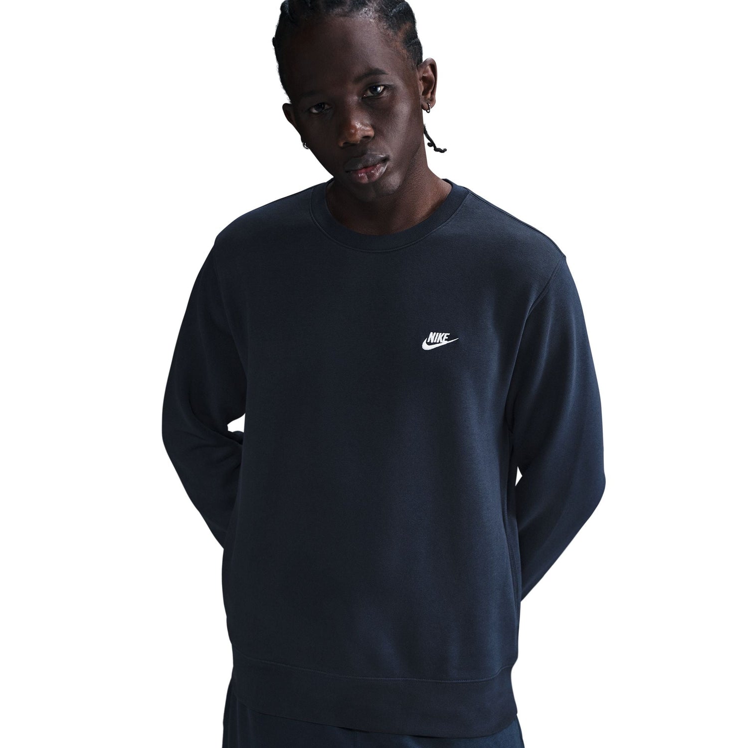 Nike Mens Club Fleece Crewneck - Obsidian by Denim Exchange