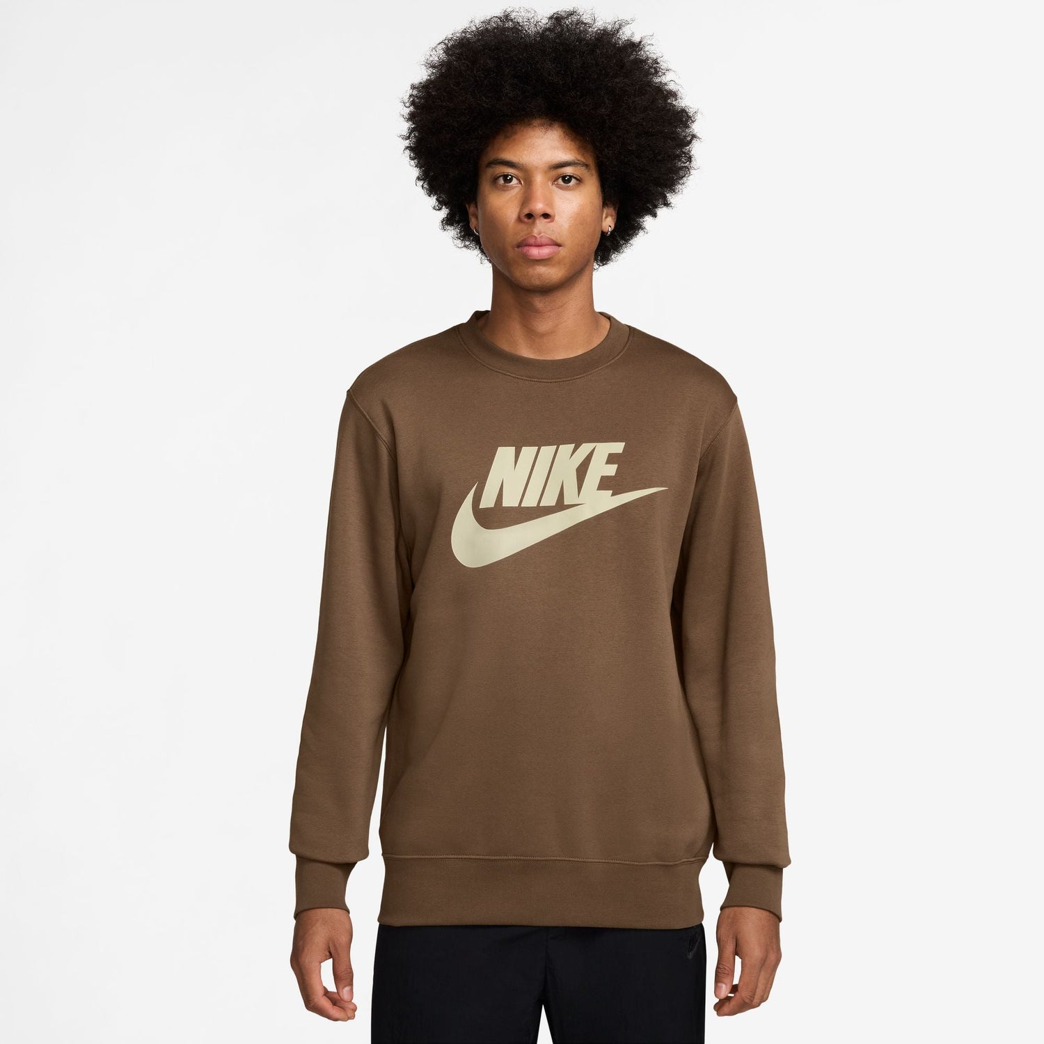 Nike Mens Club Crewneck - Mosswood Brown by Denim Exchange