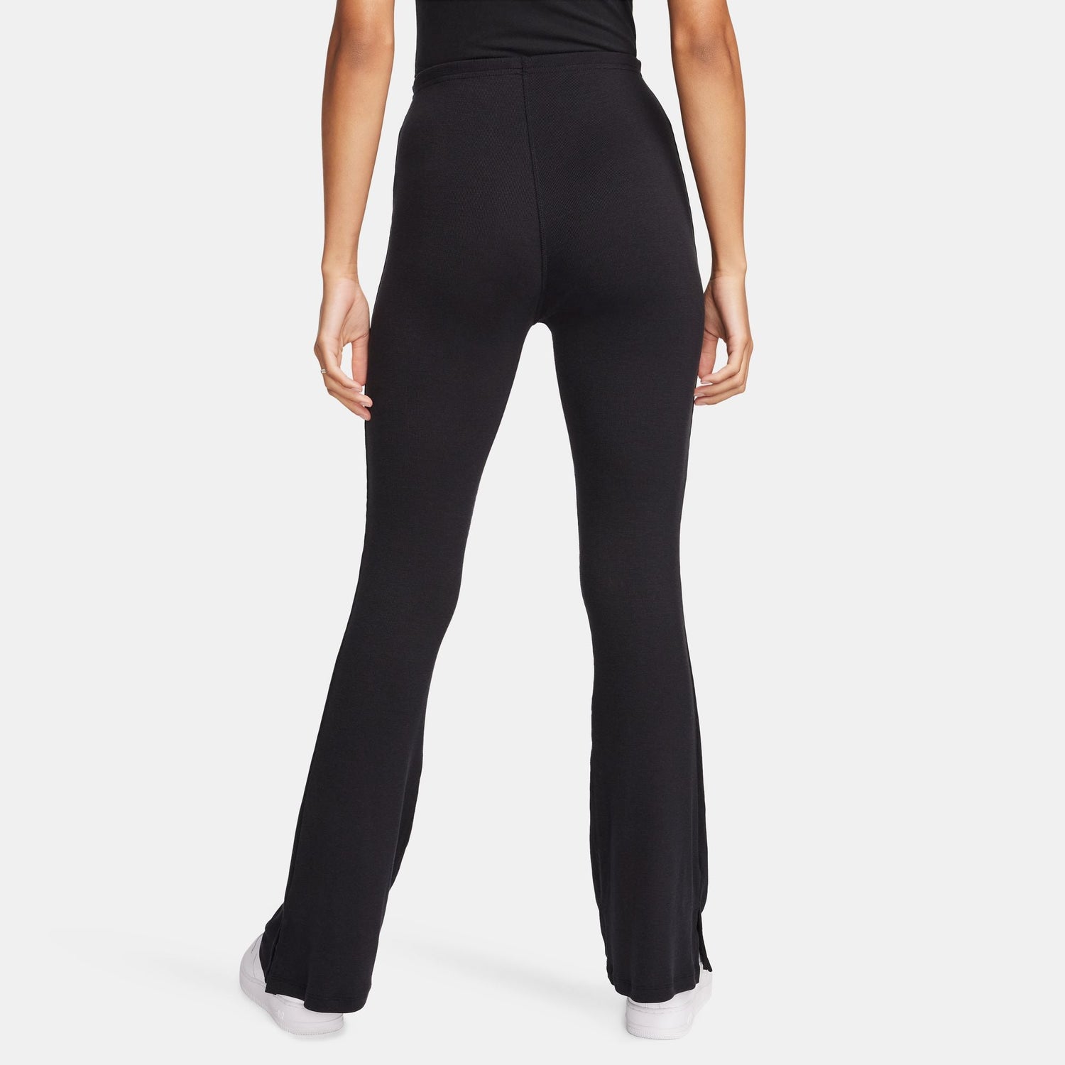 Nike Womens Sportswear Chill Knit Flared Leggings - Black by Denim Exchange