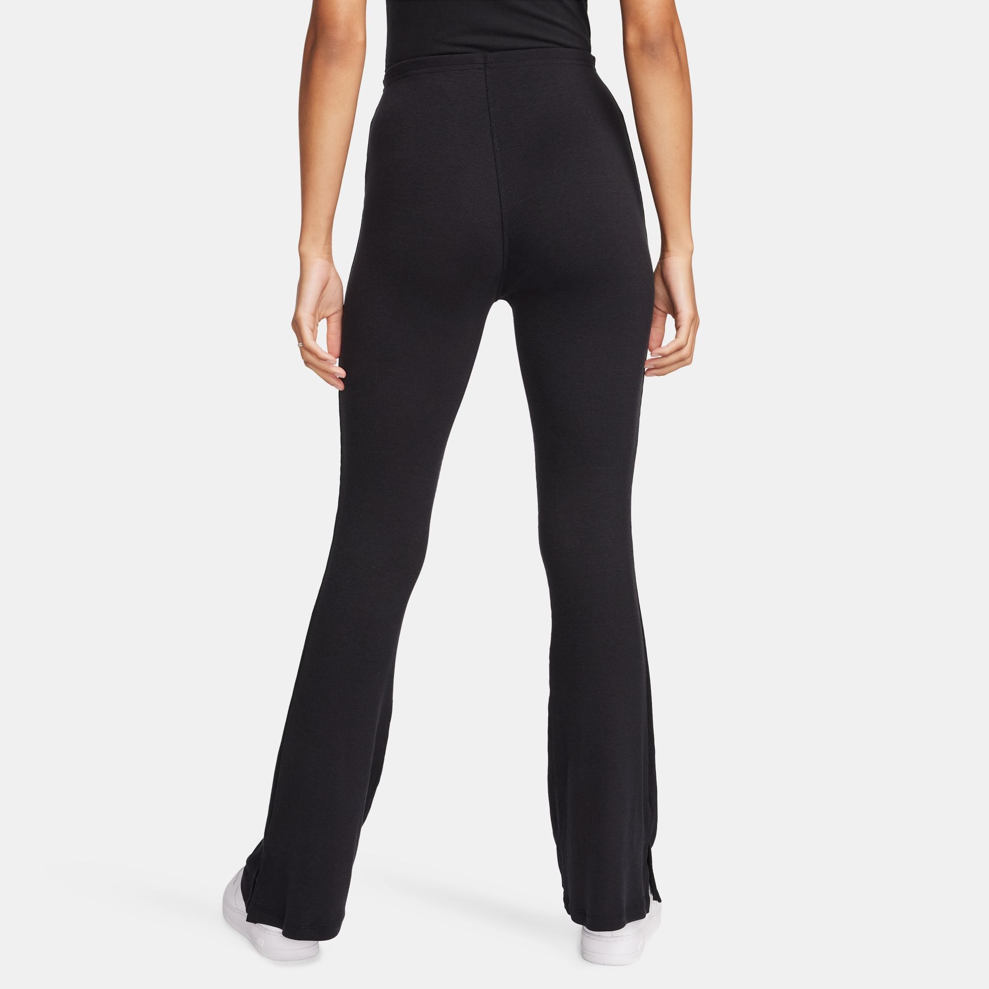 Nike Womens Sportswear Chill Knit Flared Leggings - Black by Denim Exchange