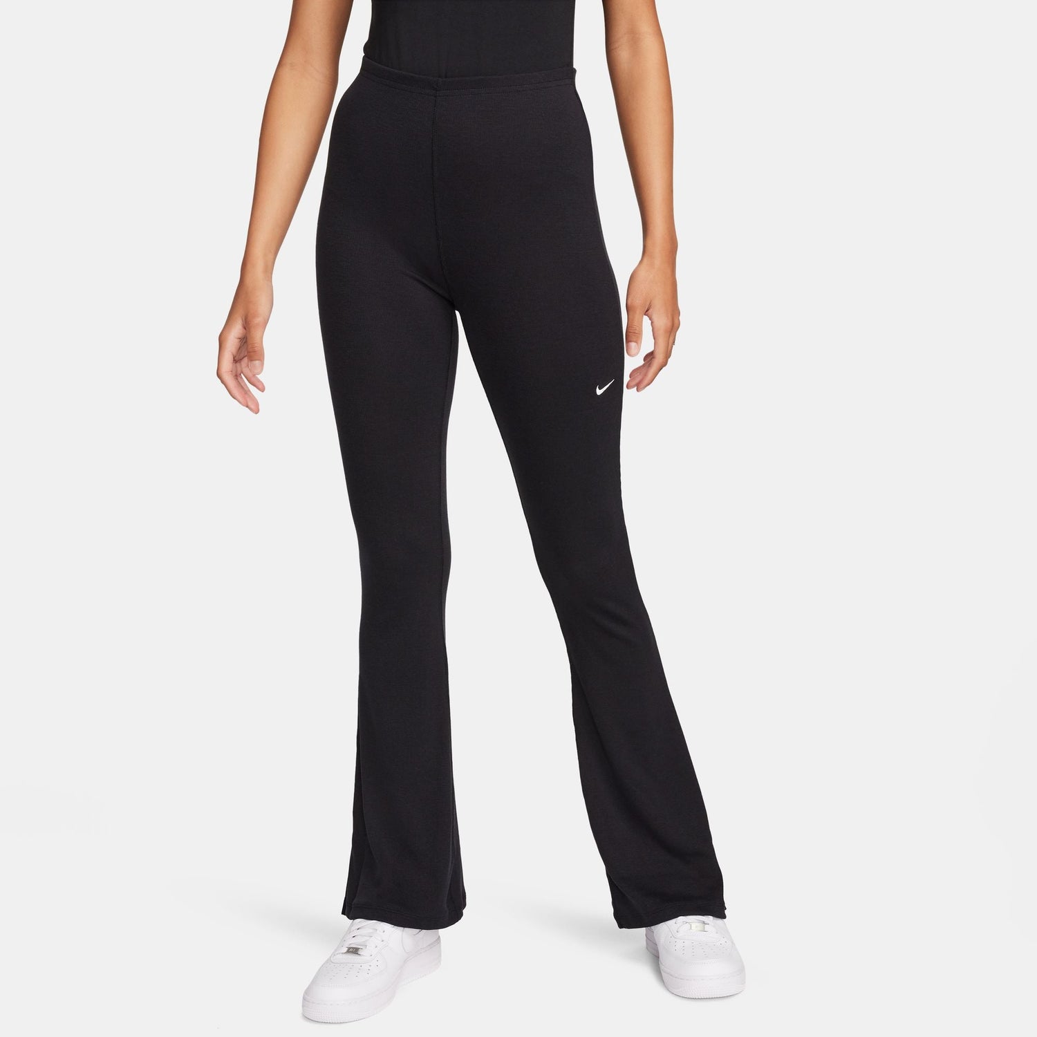 Nike Womens Sportswear Chill Knit Flared Leggings - Black by Denim Exchange