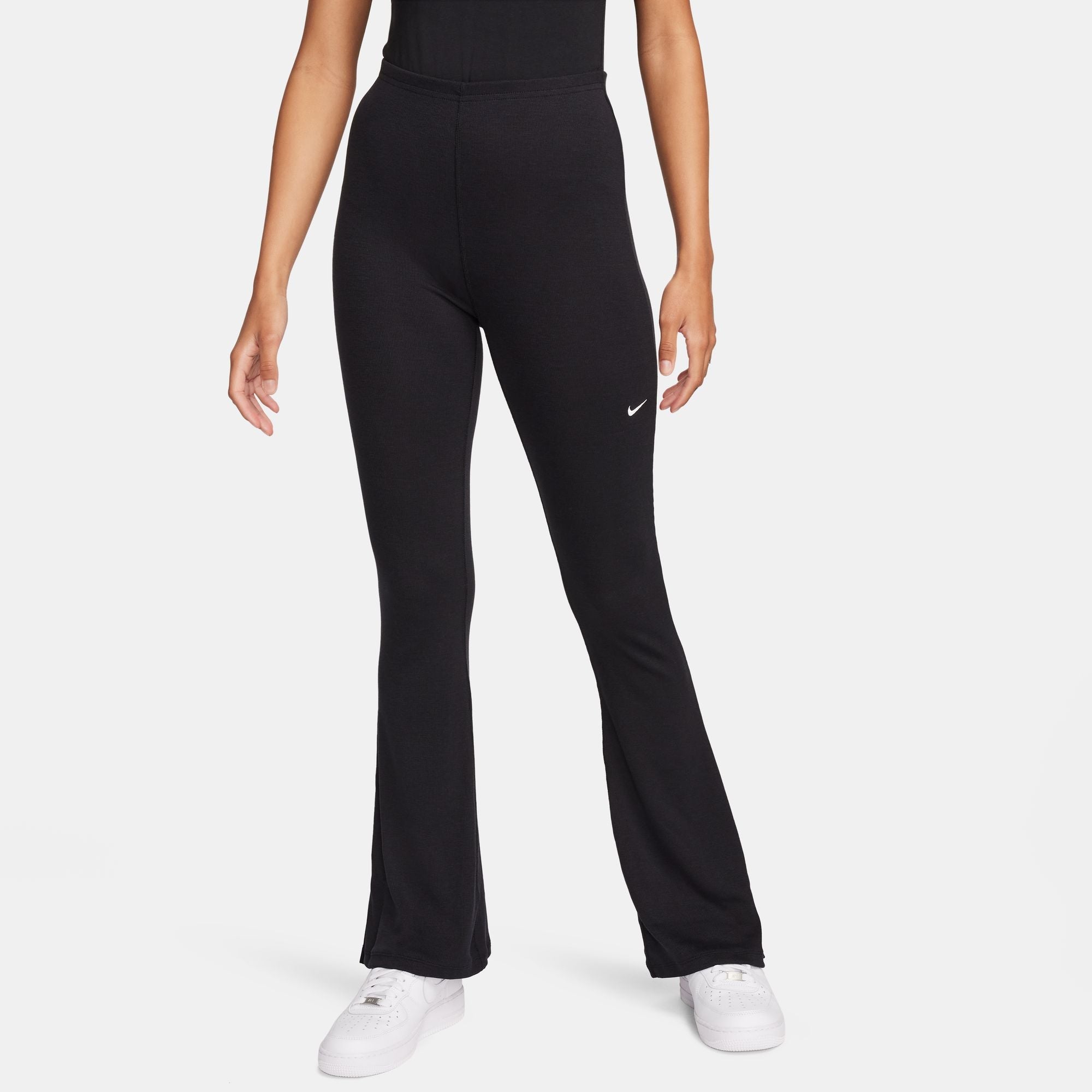 Nike Womens Sportswear Chill Knit Flared Leggings - Black by Denim Exchange