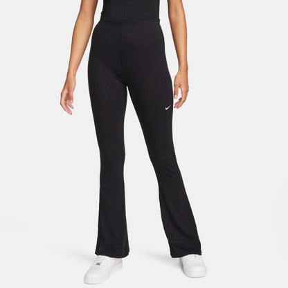 Nike Womens Sportswear Chill Knit Flared Leggings - Black by Denim Exchange