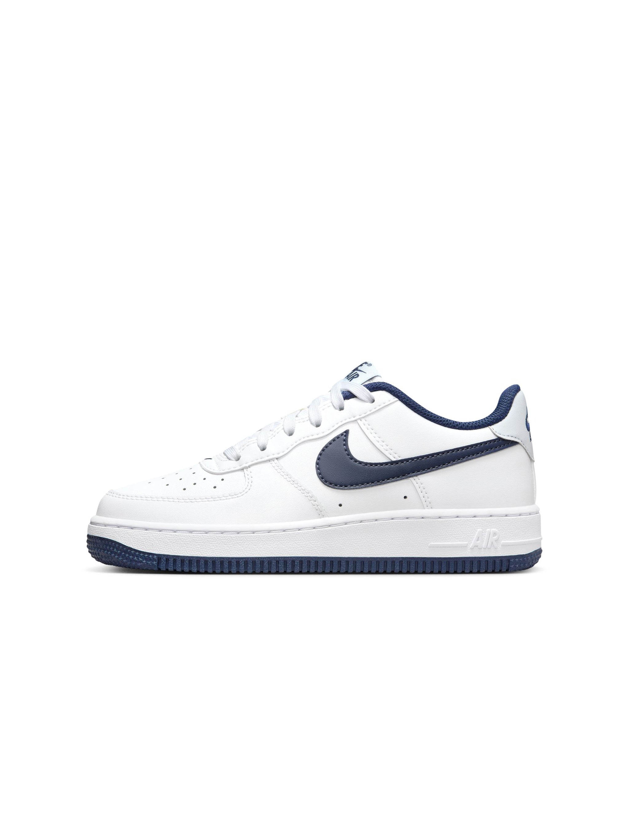 Nike Big Kids Air Force 1 - White Midnight Navy by Denim Exchange